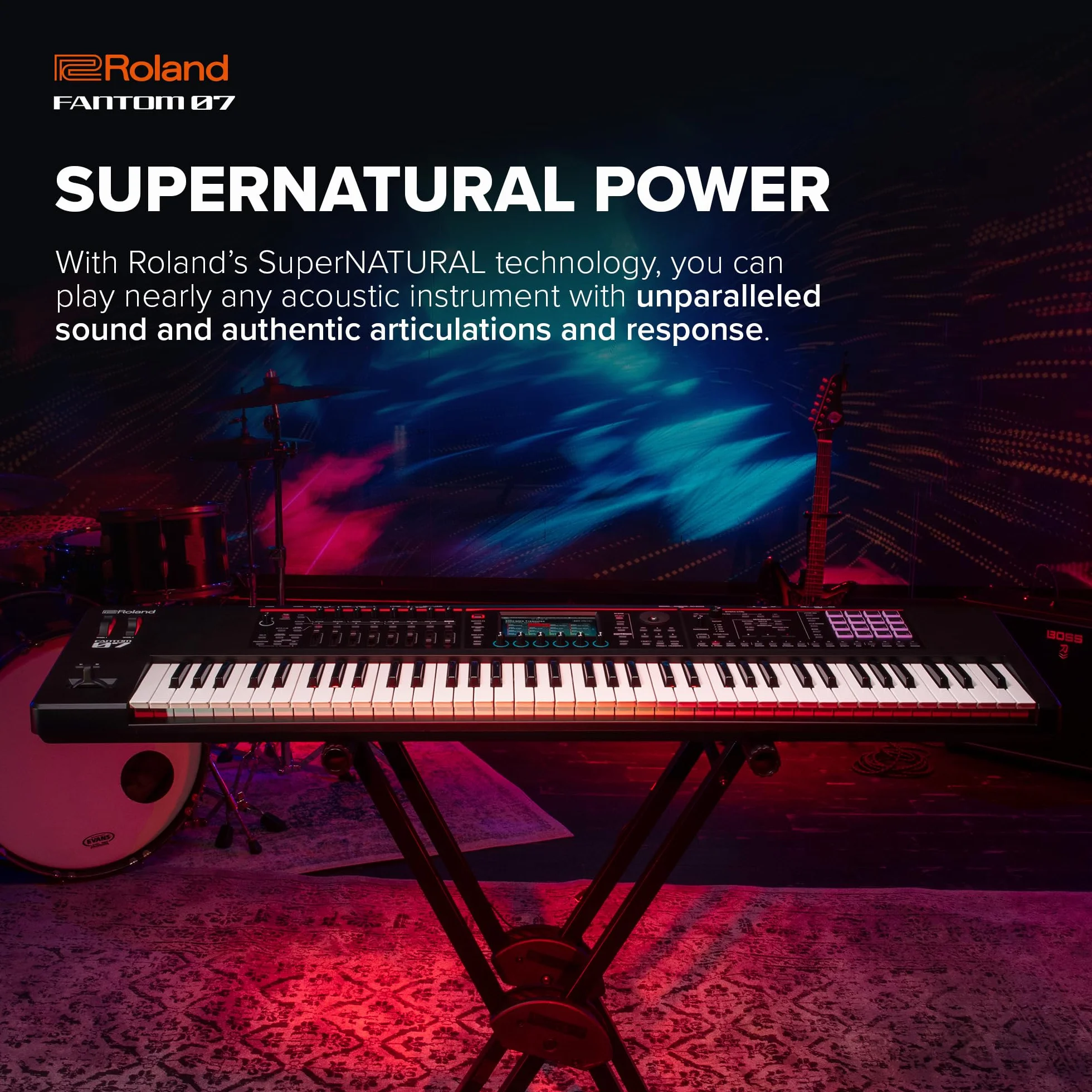 Roland FANTOM-07 KLAWIATURA SYNTEZATOROWA – 76-Klawiszowa Dynamiczna Klawiatura | Tysiące Brzmień Elektronicznych i Akustycznych Roland | Technologie ZEN-Core i SuperNATURAL | Sekwencer TR-REC