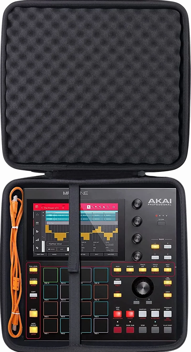 co2CREA Twardy futerał ochronny do autonomicznego automatu perkusyjnego Akai Professional MPC One/MPC One+, tylko czarna obudowa, Czarny, Połowa, przypadkowy