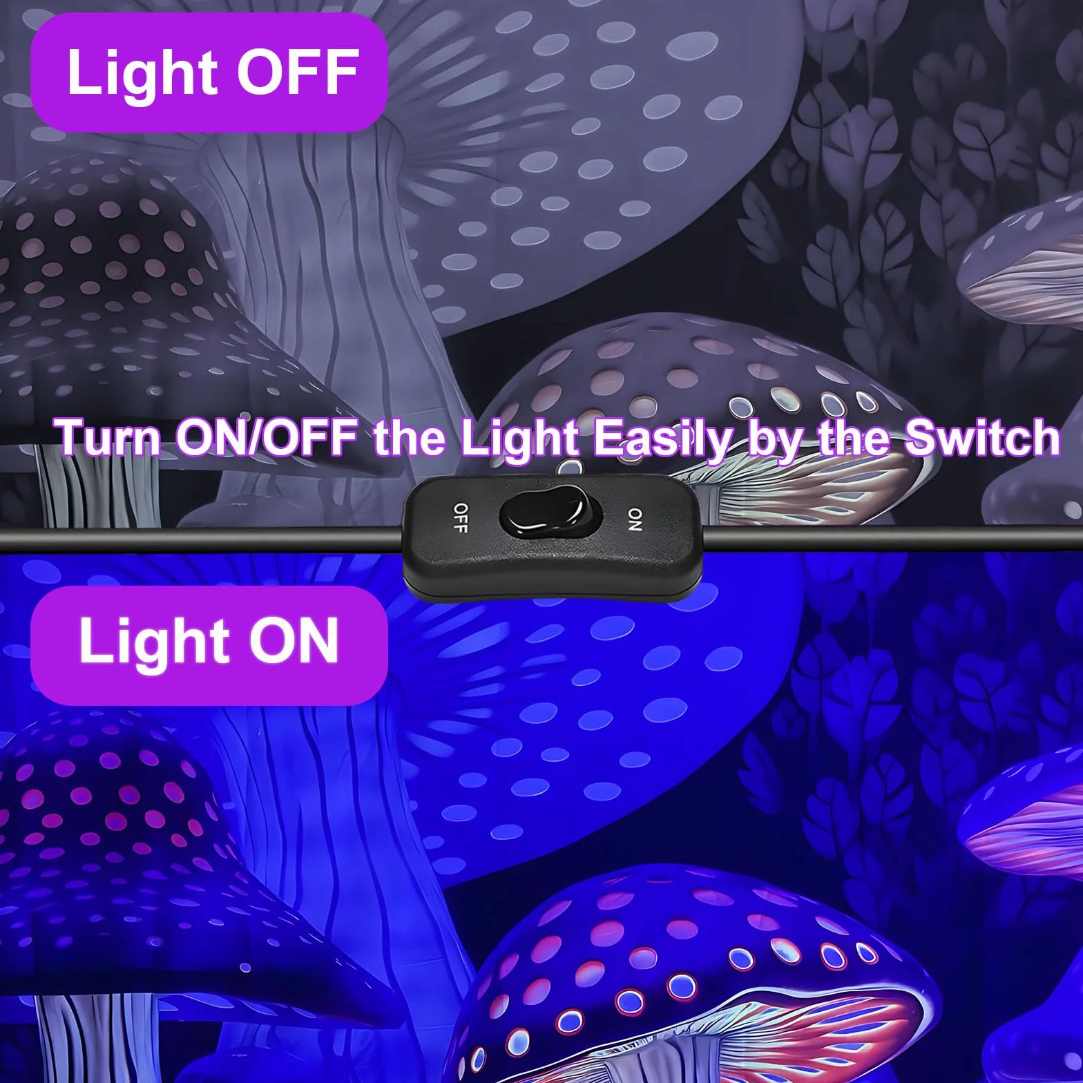 100 W, czarny reflektor LED, IP66, wodoodporny, UV, 395-400 nm, przełącznik, na imprezę, Halloween, do malowania ciała, baru, akwarium