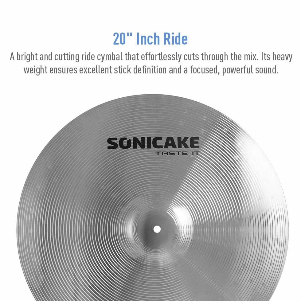 SONICAKE Zestaw talerzy wykwintny zestaw talerzy ze stopu 35 cm / 40 cm / 45 cm / 50 cm talerz perkusyjny 5 szt. do ćwiczeń i występów