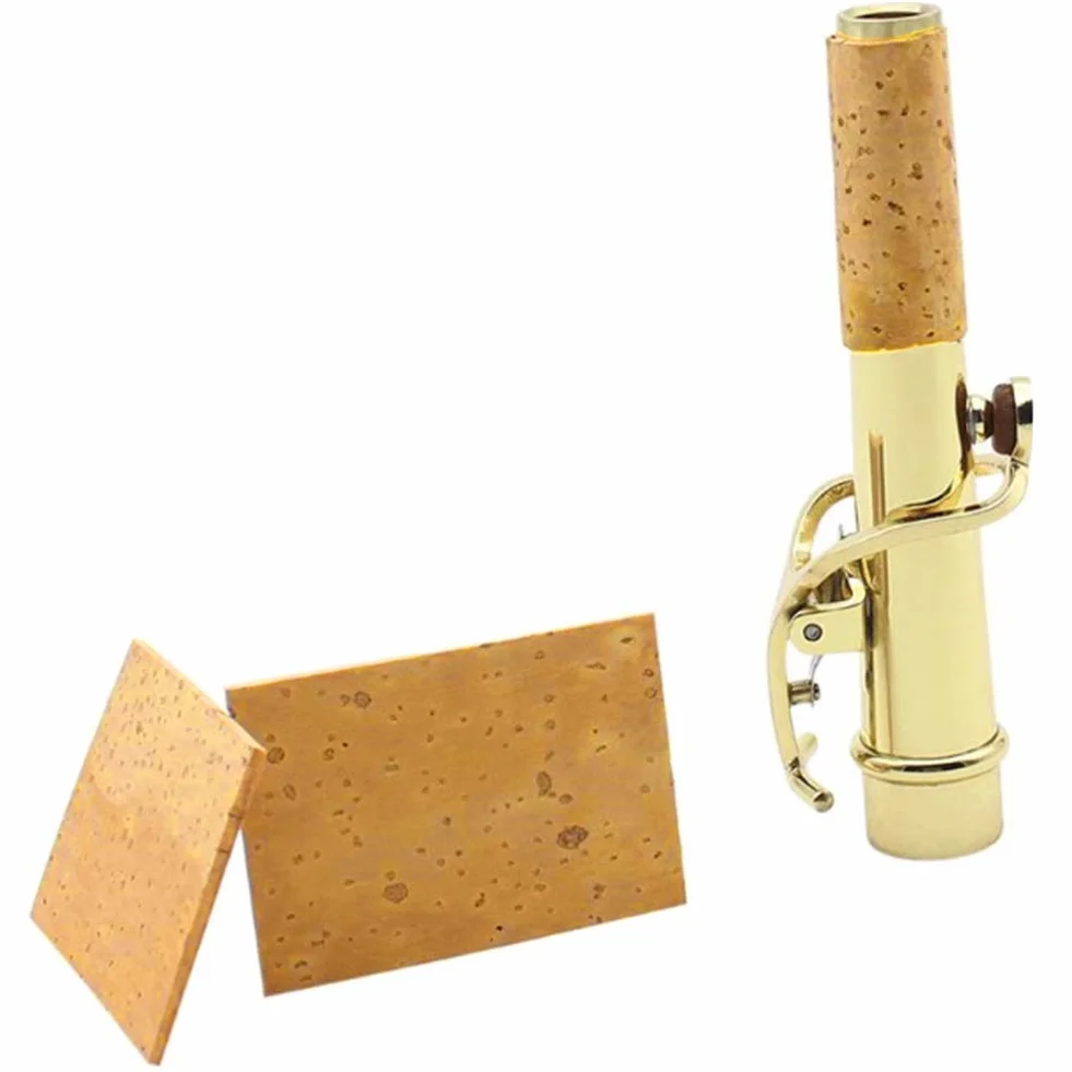 Tbest Saxophon Neck Cork, 10 Stück Universal Saxophon Hals Kork Korkplatte Sax Hals Joint Kork Blatt für Alt/Sopran/Tenor Instrument Ersatz Zubehör