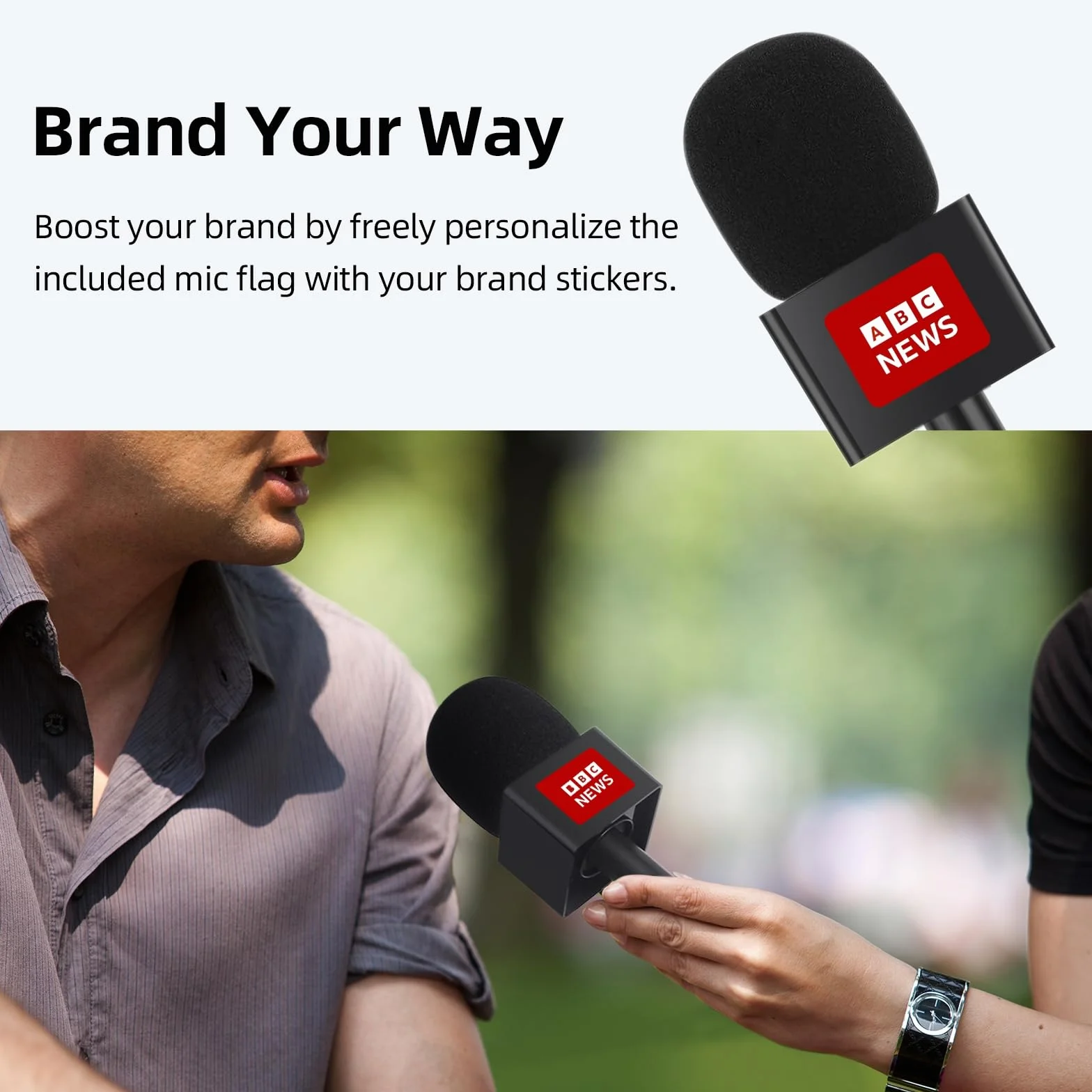 Stojak na mikrofon DJI Mic Handle Rode bezprzewodowy Go Grip z gwintem 1/4 cala 3 kolorowa pianka adapter flagi