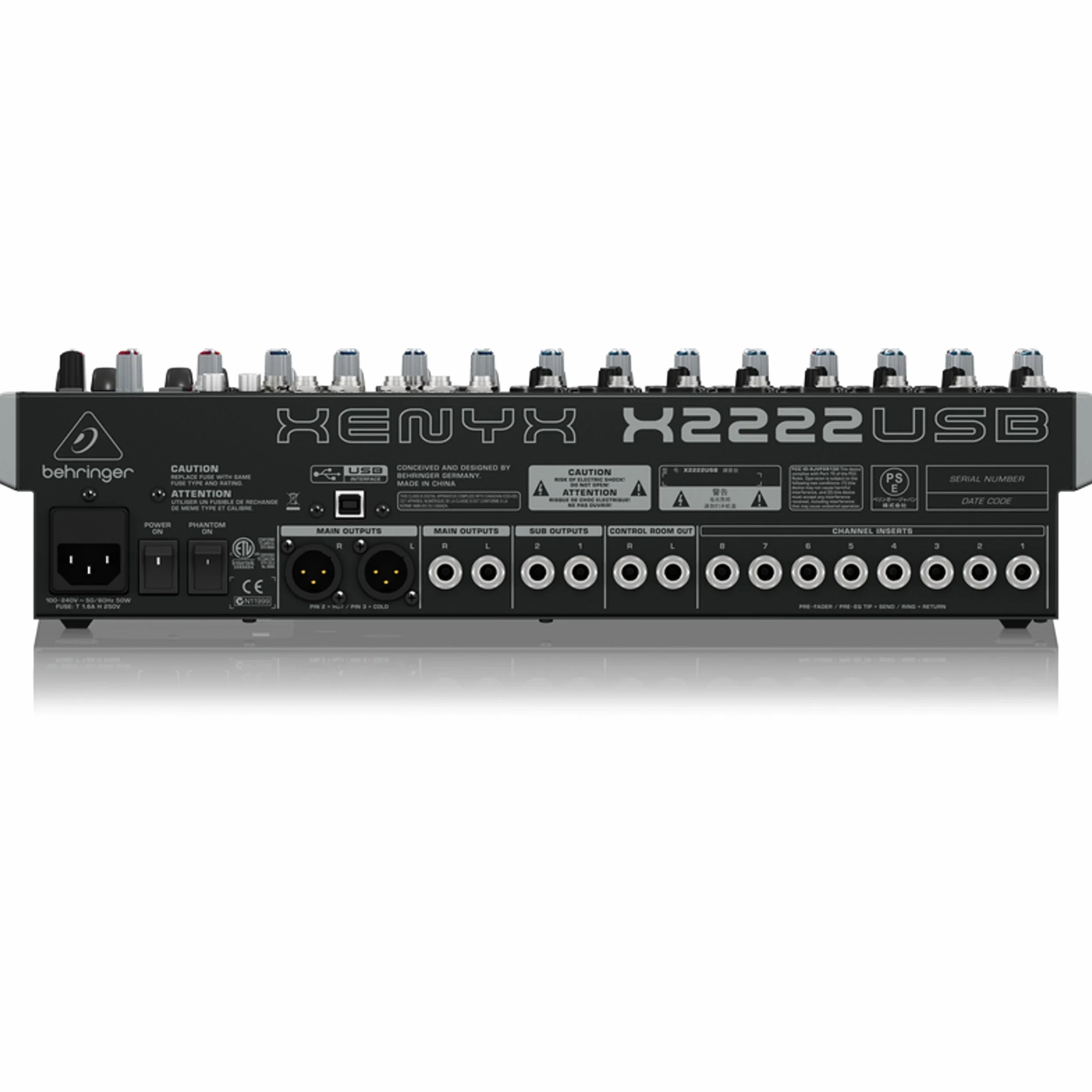 BEHRINGER XENYX X2222USB pasywny MIXER 22 WEJŚCIA Z efektami 24 BIT 8 sprężarek + interfejs audio USB
