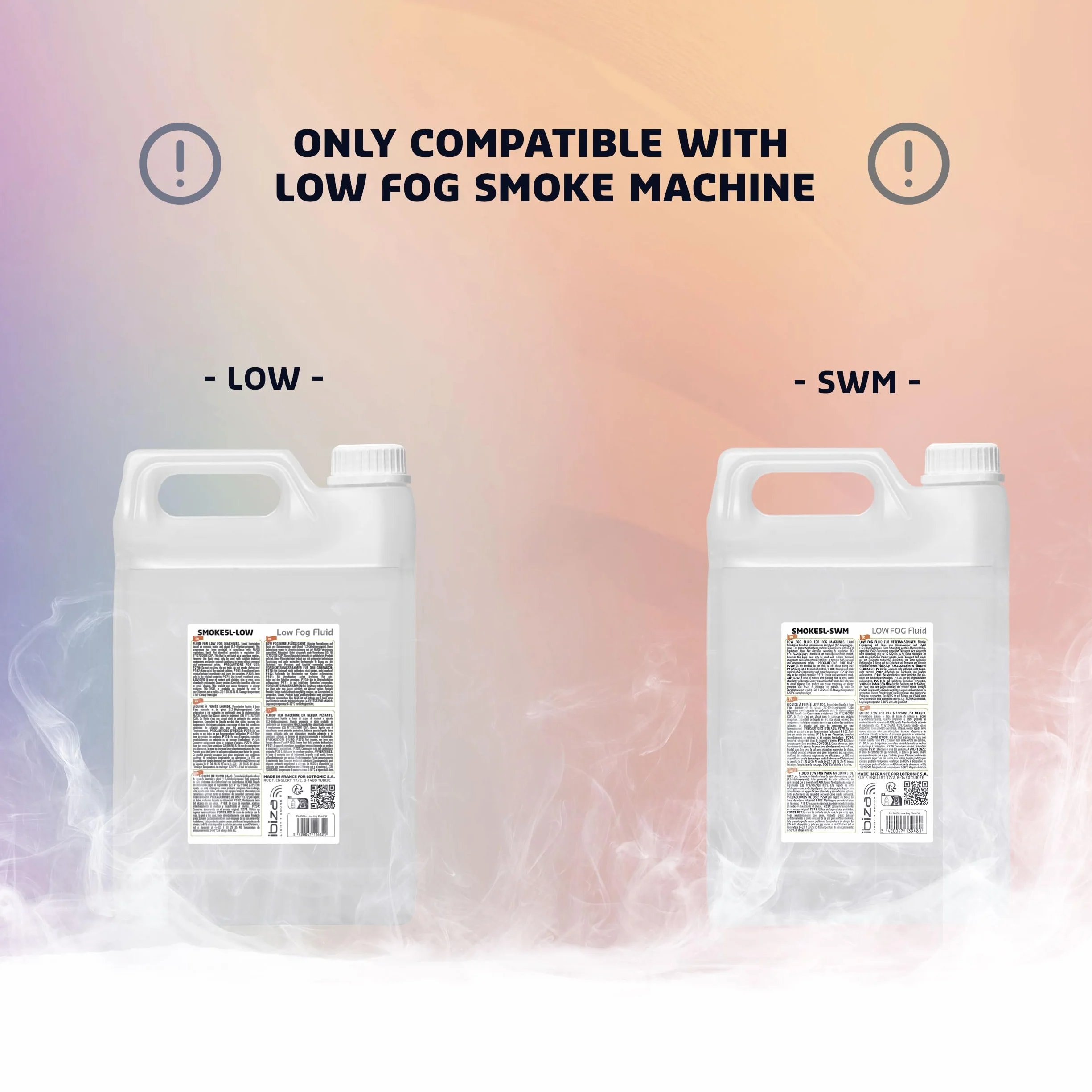 Ibiza - SMOKE5L-LOW - Płyn do maszyn do dymu LOW na bazie wody - Pozostaje na ziemi - 5 litrów