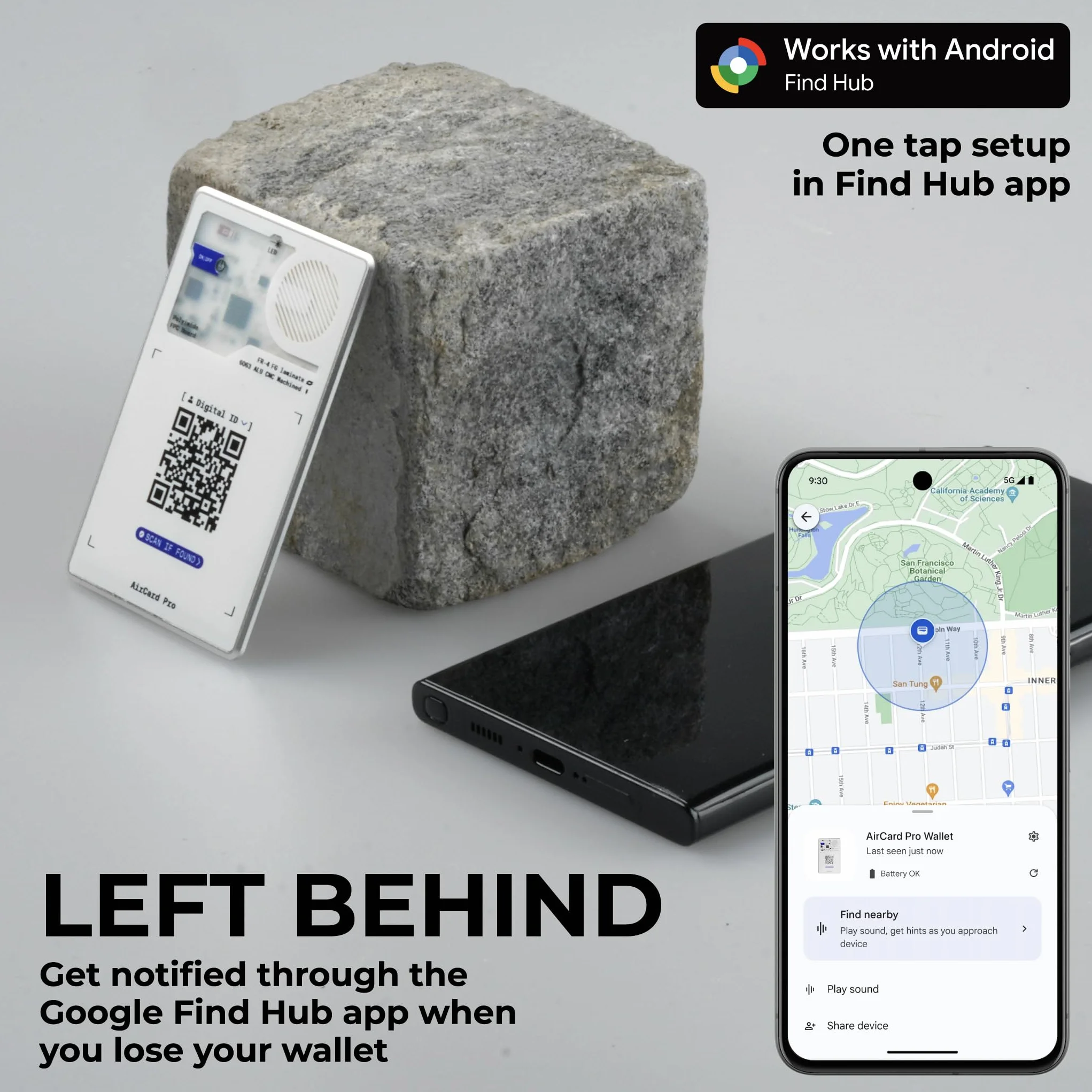 Rolling Square AirCard Pro – lokalizator Bluetooth kompatybilny tylko z systemem Android Google Find Hub – bezprzewodowy tracker ładowania z cyfrowym identyfikatorem, portfel i paszport wyszukiwarka