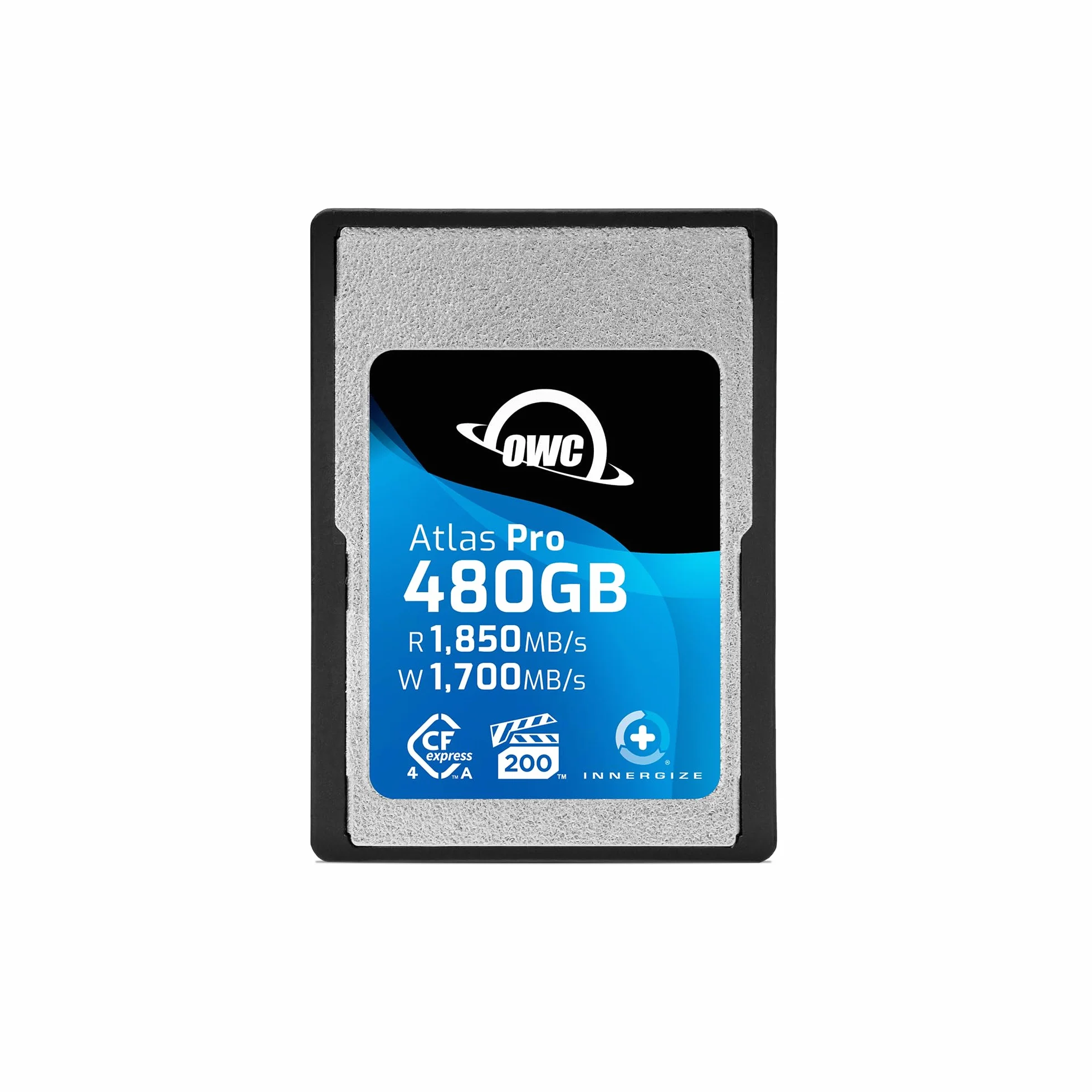 OWC Karta pamięci 480 GB Atlas Pro High Performance Cfexpress 4.0 typu A, profesjonalna klasa, odczyt do 1850 MB/s i prędkość zapisu 1700 MB/s, w zestawie adapter typu A do typu B