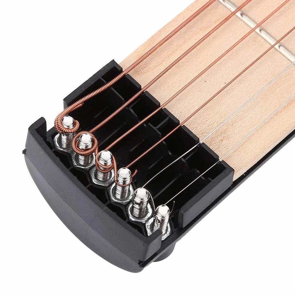 Kieszonkowa Gitara Treningowa na Szyję Przenośna 6-progowa Kieszonkowa Gitara do ćwiczenia Akordów Narzędzie dla Początkujących Trenerów Akordów Palcowania