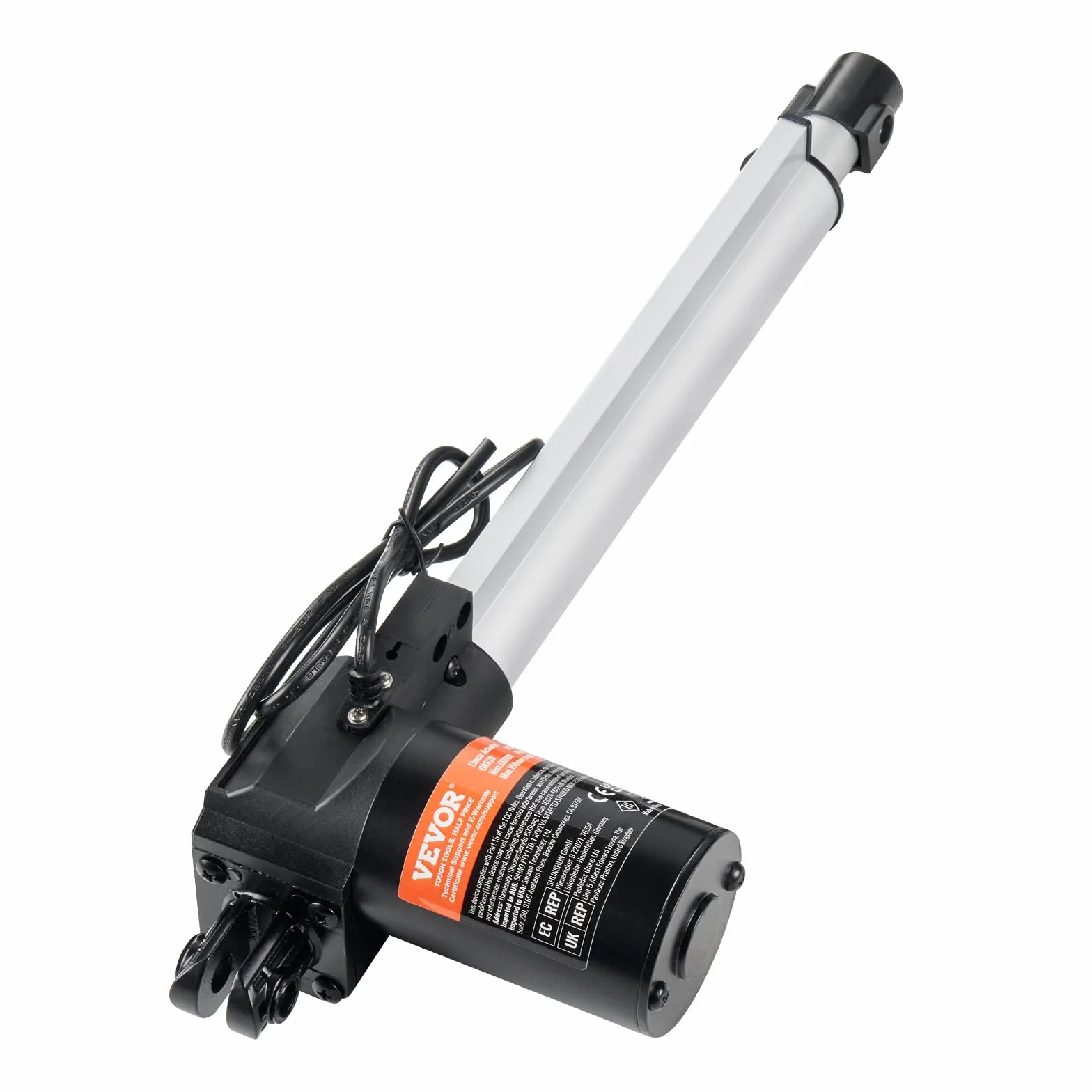 VEVOR Zestaw napędu liniowego, napęd liniowy 250 mm, 25 mm/s, 24 V, 220 lbs/1000 N, napęd liniowy do podnoszenia telewizora/stołu/sofy, stopień ochrony IP44 – zasilacz sieciowy, w zestawie