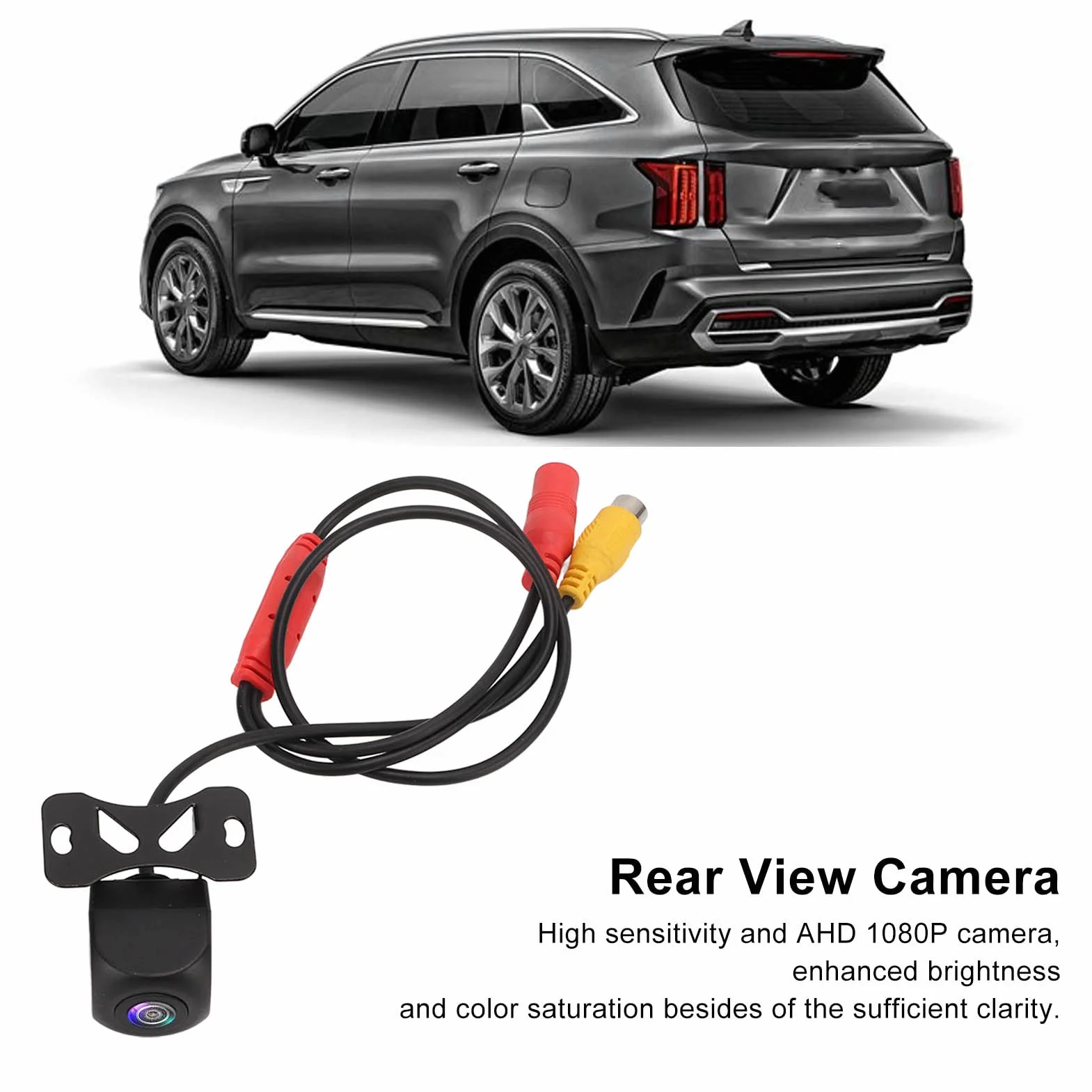 Zestaw Tylnej Kamery Samochodowej AHD 1080P Kamera Cofania 170 Stopni Szerokokątny Night Vision Wodoodporna Kamera Tylna Kabel Kabel Zasilający do Samochodu SUV RV