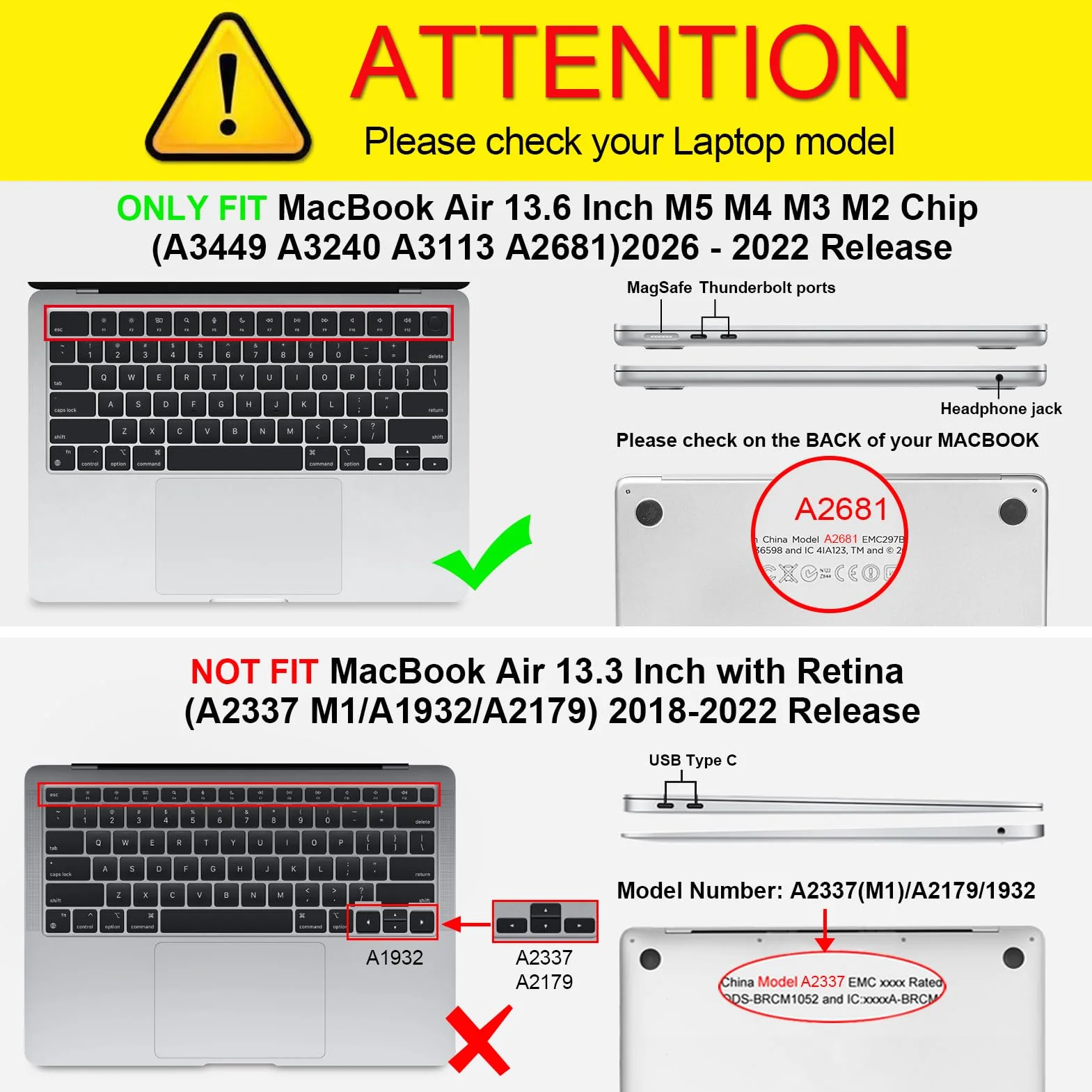 Fintie Pokrowiec kompatybilny z MacBook Air 13,6 cala M4 M3 M2 (2025-2022) A3240 A3113 A2681, ultracienka twarda osłona ochronna i torba na laptopa dla MacBook Air 13,6 cala M2 M3 M4 Chip, (Beżowy)