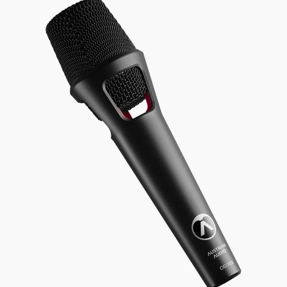 Austrian Audio OD303 Mikrofon sceniczny z technologią Open Acoustics, mikrofon kierunkowy (otwarta konstrukcja, zintegrowany dyfuzor szumów 3D Pop Noise Diffusor), czarny
