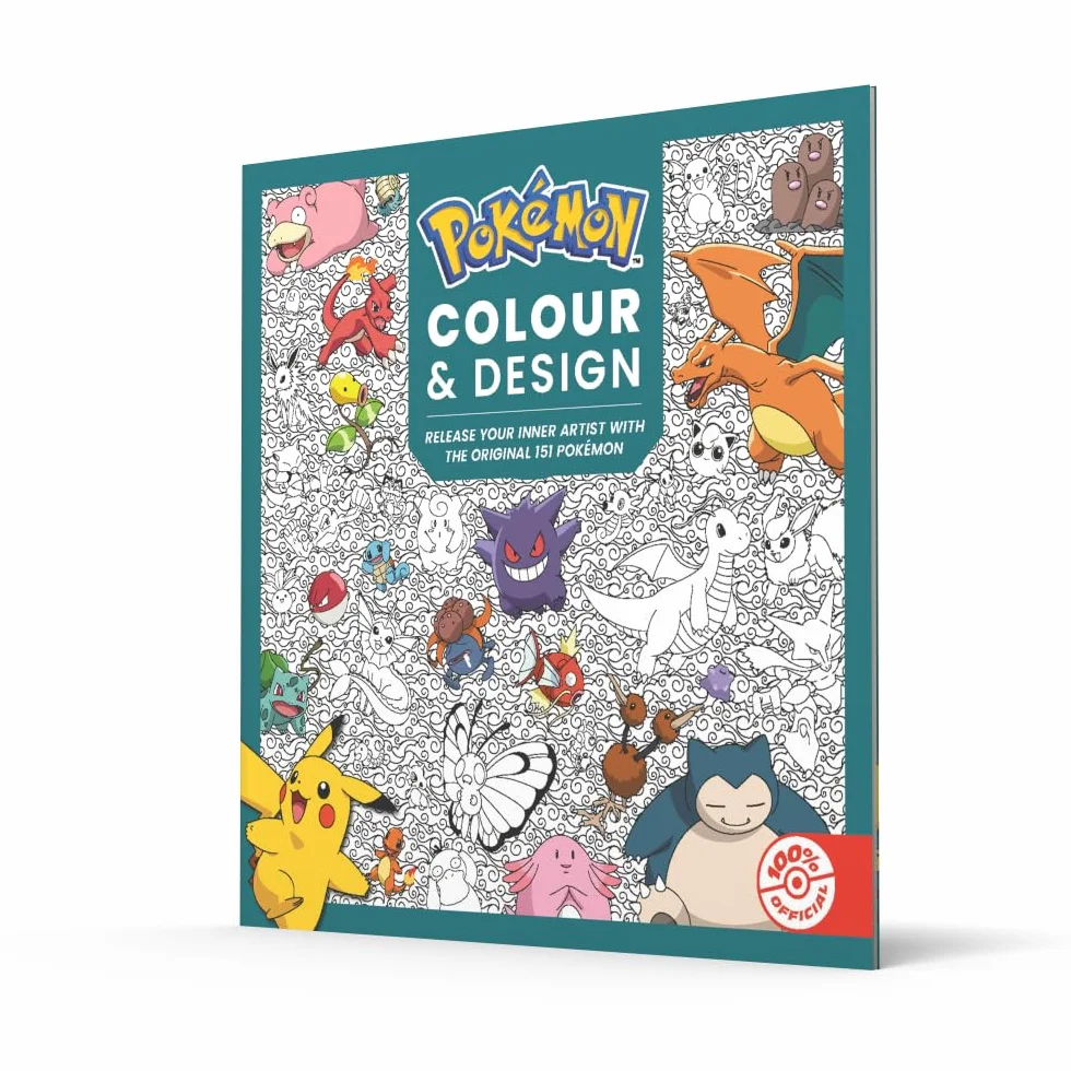 Pokémon Colour and Design: the official Pokémon colouring book for fans of the original game, relaxing and satifying. NEW for 2026!