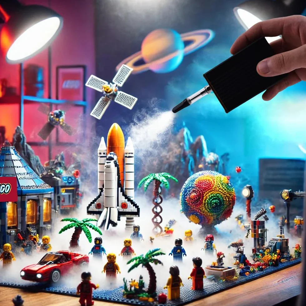 Mini maszyna do dymu do scen fotograficznych – przenośne metalowe urządzenie z efektem mgły z pilotem zdalnego sterowania, idealna do magii, cosplay i efektów specjalnych (czarne metale)
