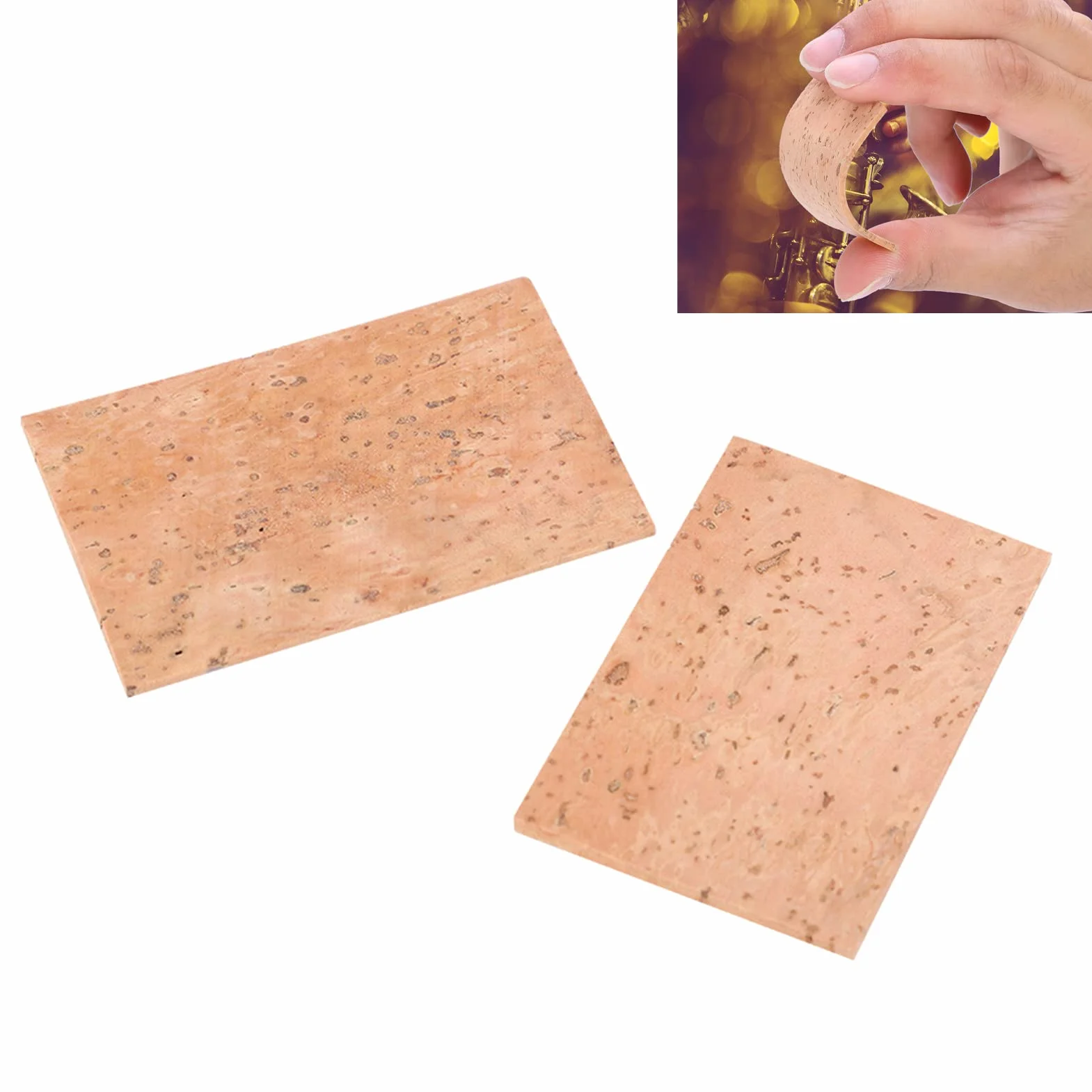 Sax Saksphone Cork Zestaw Wymiany Korek, 2PCS Universal Saksal Cork Strips Paski Muzyczne Instrument do Saksofonu Tenorowego Alto Sopranu