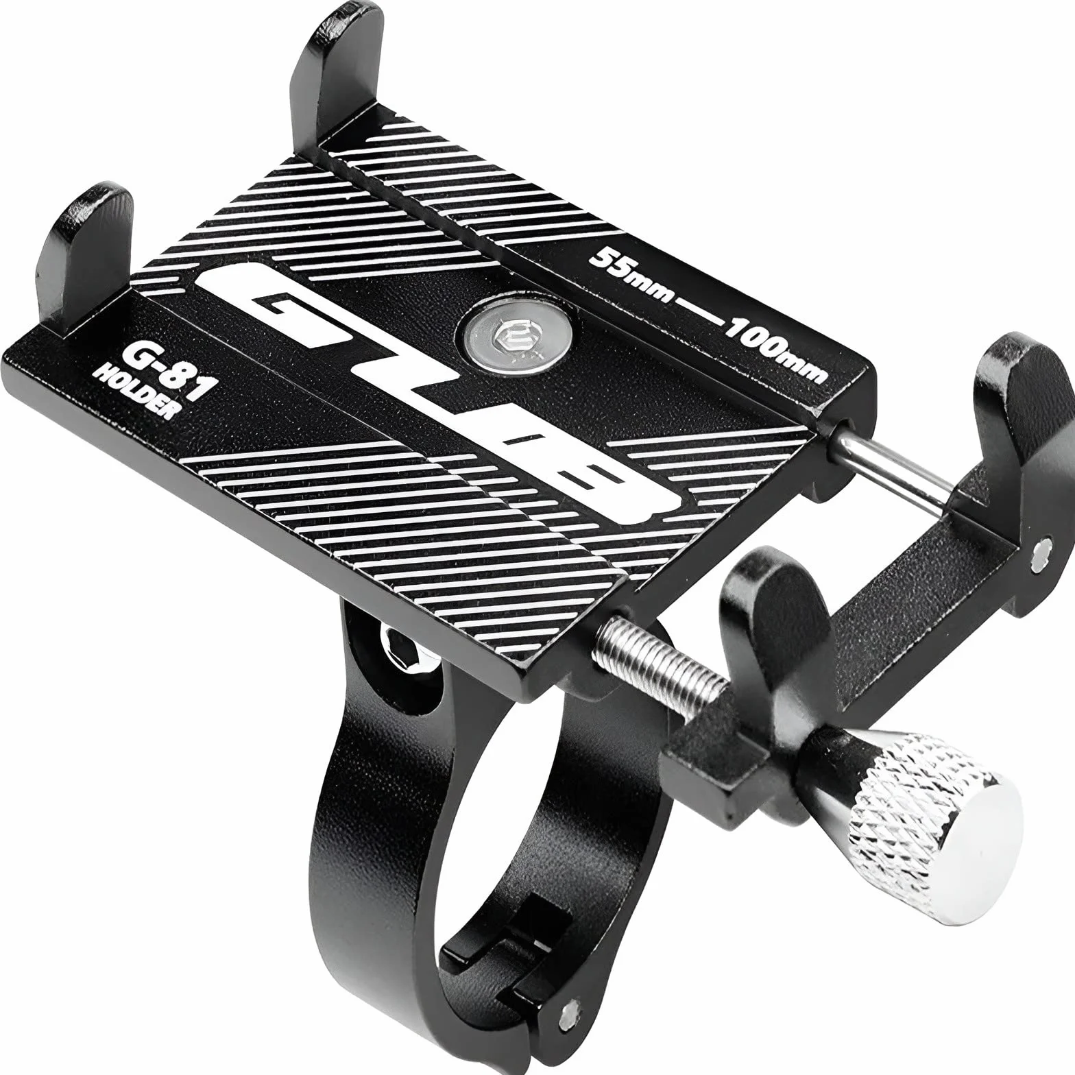 Retoo Aluminiowy uchwyt na telefon komórkowy, do motocykla, skutera, roweru, roweru wyścigowego, górskiego, uniwersalnego, na kierownicę rowerową, szybkomocujący, obrotowy, 3,5-6,2", czarny