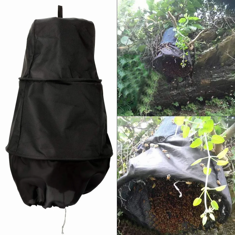 Rój Pułapka Czarny Swarm Catcher Czarna Pu Skóra, Tkanina Czarna Pszczelarz Narzędzie Klatka Dla Pszczół Rój Pułapka Swarming Catcher Materiały Pszczelarskie