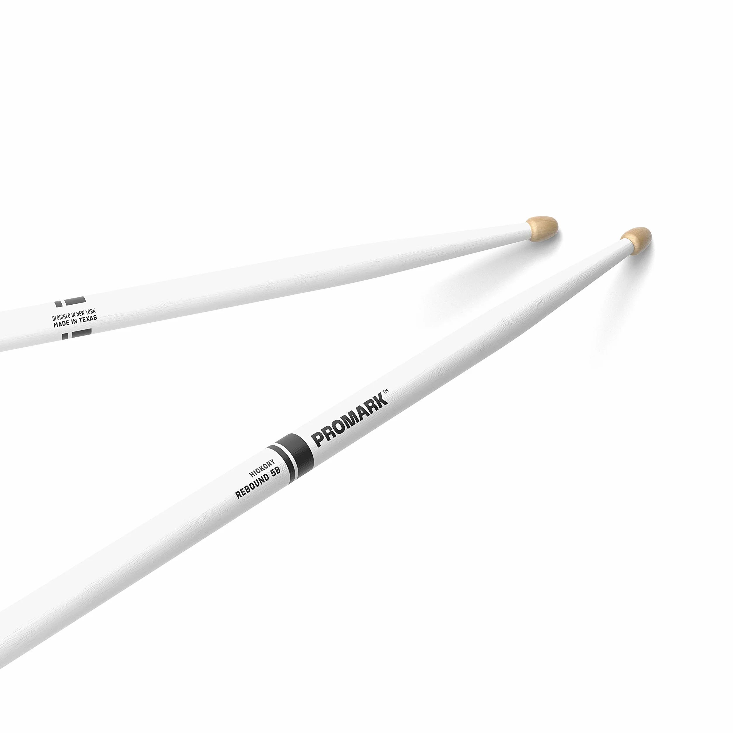 Pałeczki perkusyjne Promark American Hickory Rebound 5B, końcówka żołędziowa, białe - pojedyncza para