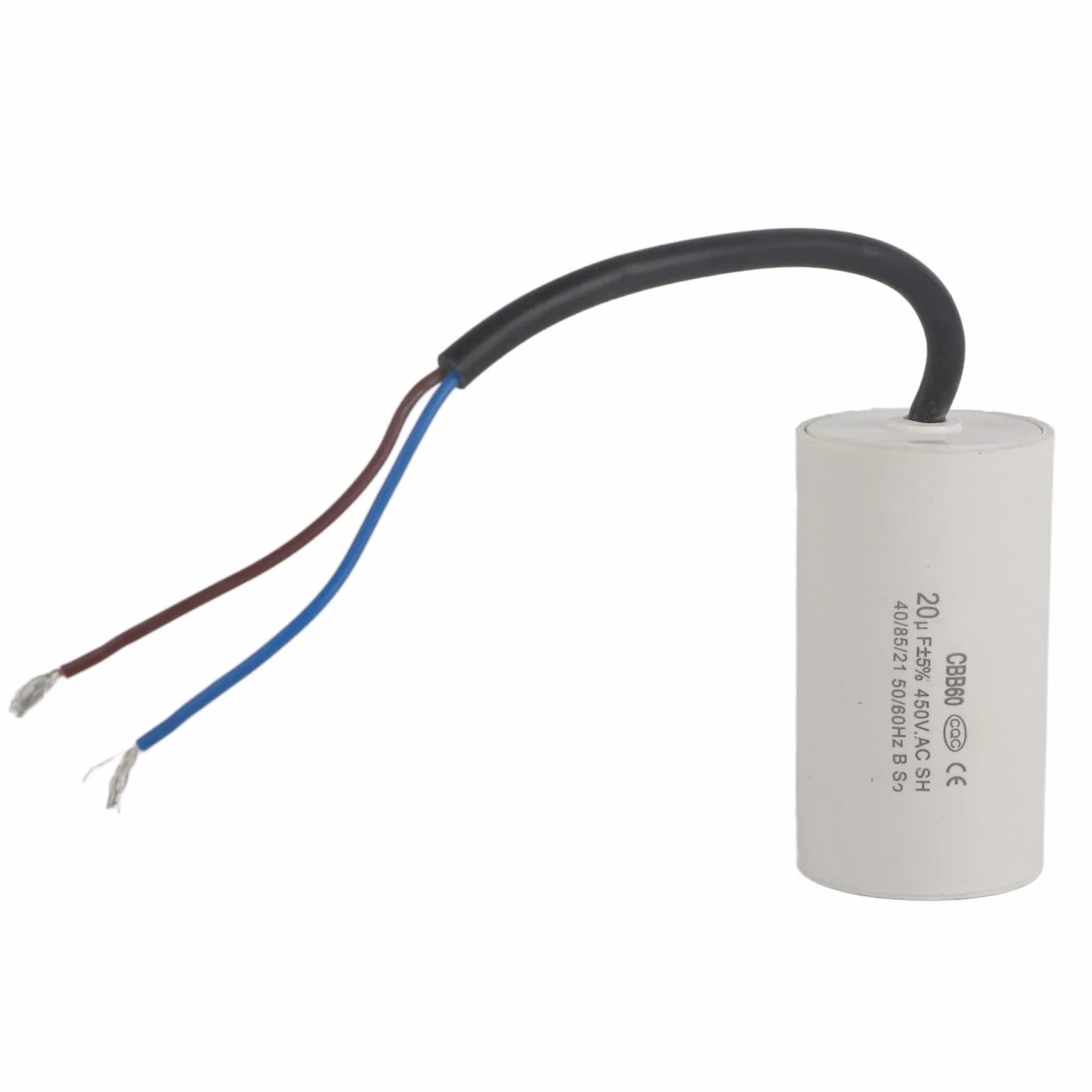 Kondensator rozruchowy Kondensator Silnik CBB60 450V 20uF Kondensator Microfarad z przewodem przewodowym