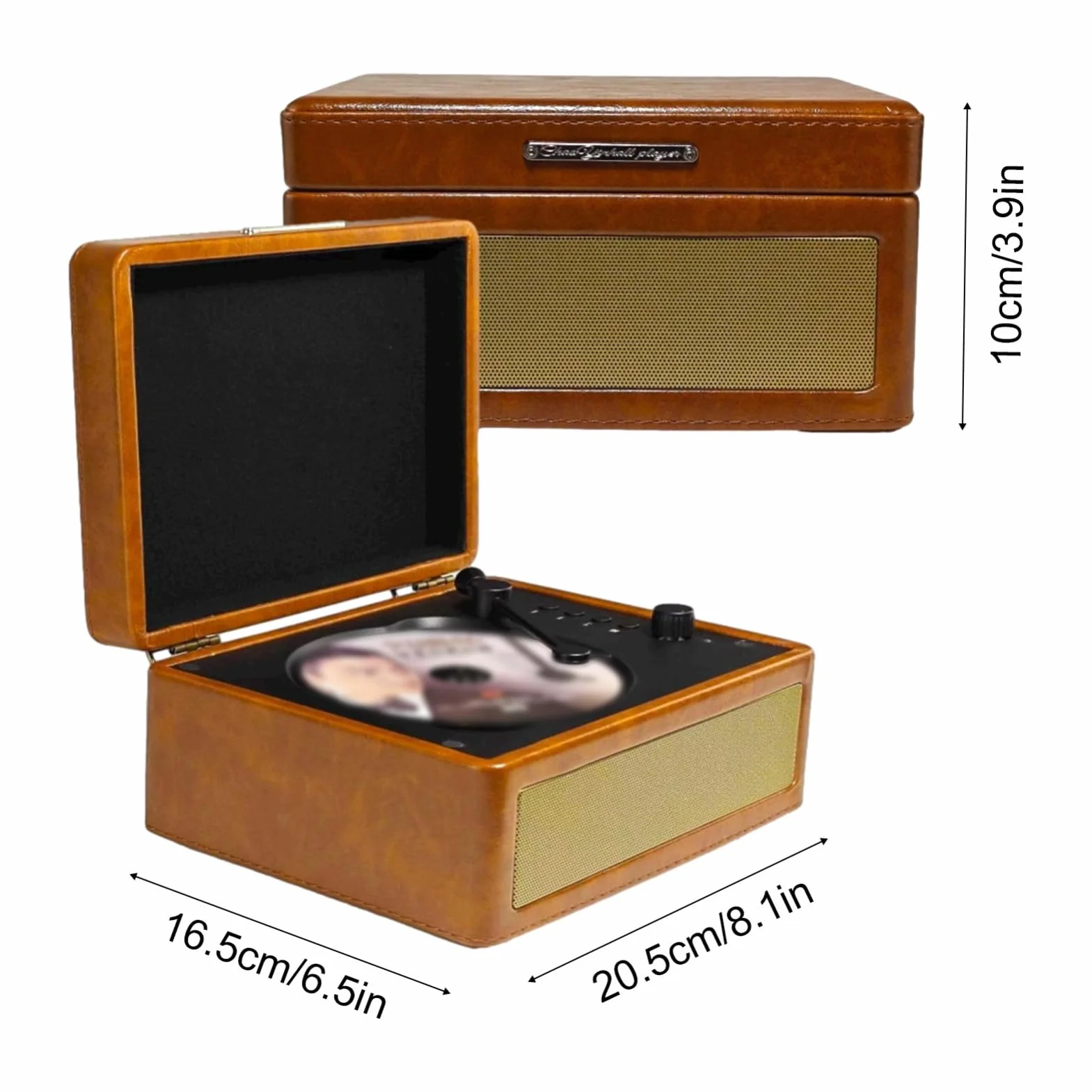 Gramofon CD, Wielofunkcyjna Tacka, Odtwarzacz Płyt BT 5.0, Odtwarzanie z Napędu USB, Pilot na podczerwień, 2 Wbudowane Głośniki, Bezprzewodowe Przesyłanie Muzyki (Khaki)