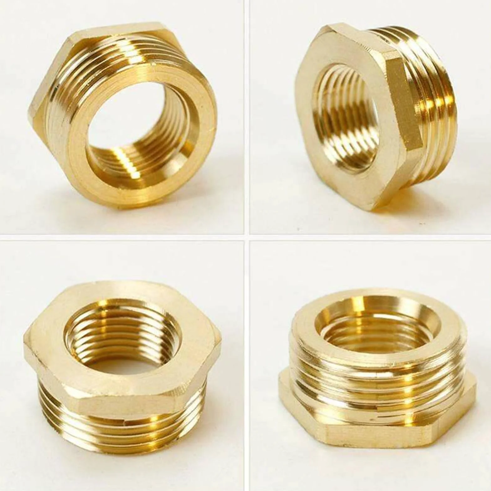 6 sztuk Zredukowany mosiężny korek męski 3/4" żeński 1/2 "mosiężny reduktor złączki gwintowane 3/4 do 1/2 cala (M Ø 26mm x F Ø 19mm) do złączek hydraulicznych