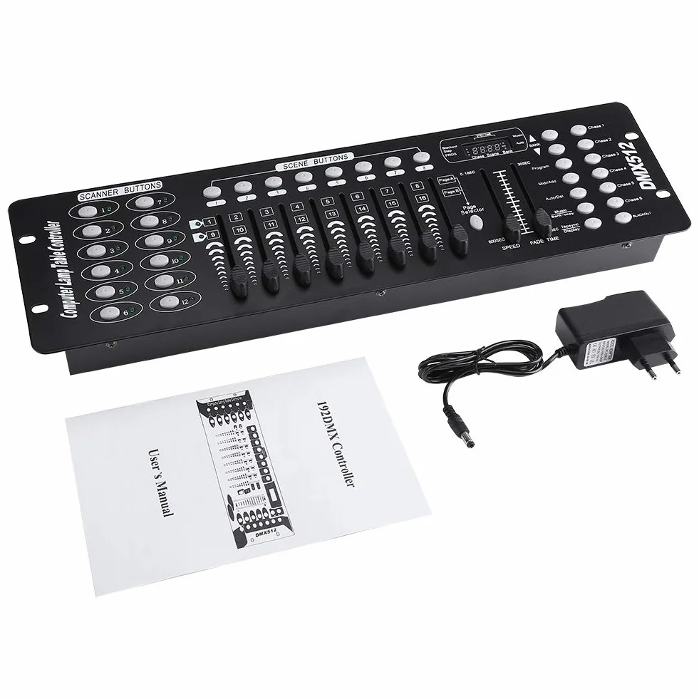 Konsola DMX Światło Sceniczne Kontroler Oświetlenia 192 Kanały 220-240 V Wtyczka UE