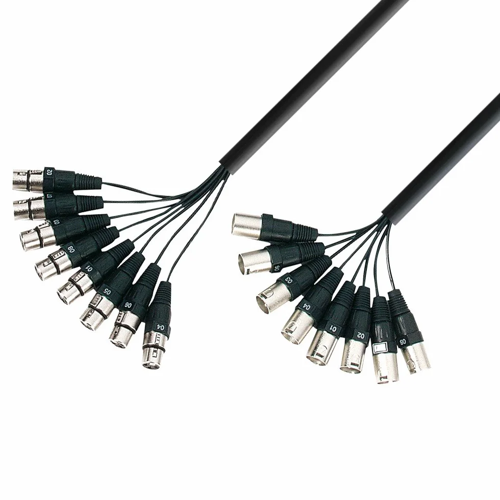 Adam Hall seria 3 kabel wielordzeniowy 8x XLR męski do żeński 3 m