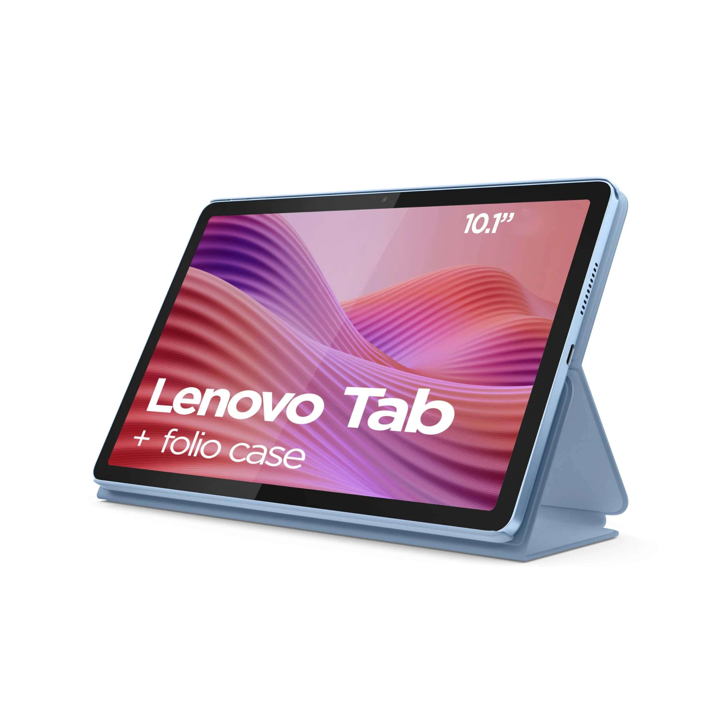 Lenovo MediaTek G85 tablet o przekątnej 10,1" Full HD, 4 GB RAM, 64 GB eMMC, Android 14, Polar Blue, z przezroczystym etui ochronnym