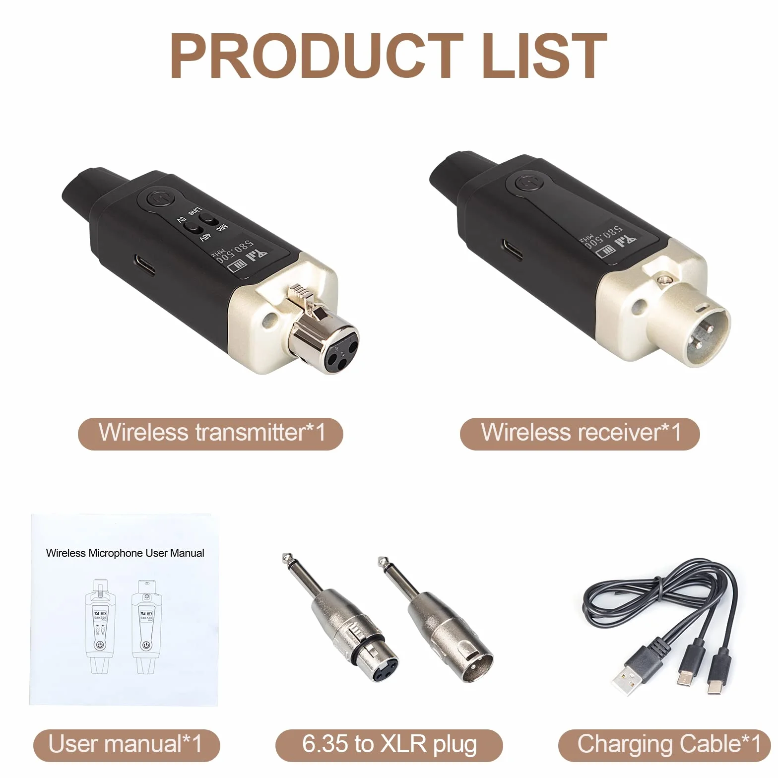 Depusheng T9 Mikrofon bezprzewodowy XLR Nadajnik i odbiornik bezprzewodowy XLR do mikrofonów dynamicznych i pojemnościowych, miksera, głośników, interfejsu audio