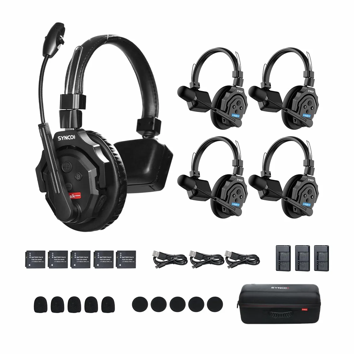 SYNCO XTalk bezprzewodowy system interkomowy ze słuchawkami, losowy projekt do kręcenia filmów, pokazów scenicznych i występów scenicznych (XTalk X5 (5 szt.)