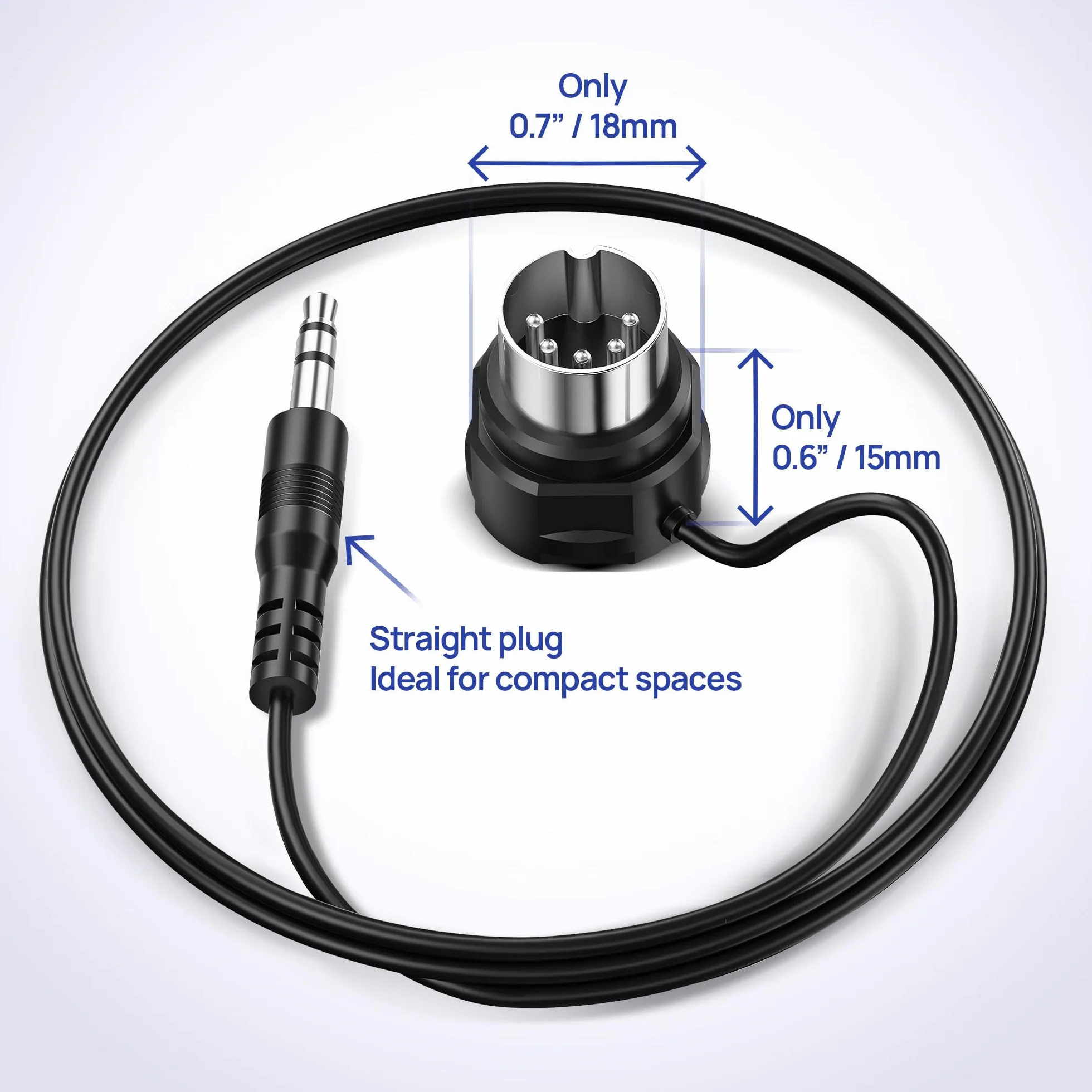 CME TRS MIDI Cable 2-Pack – TRS Type A 3,5 mm do Kątowego 5-Pin DIN, 150 cm – Idealny do Kompaktowych Instalacji i Połączeń Patch