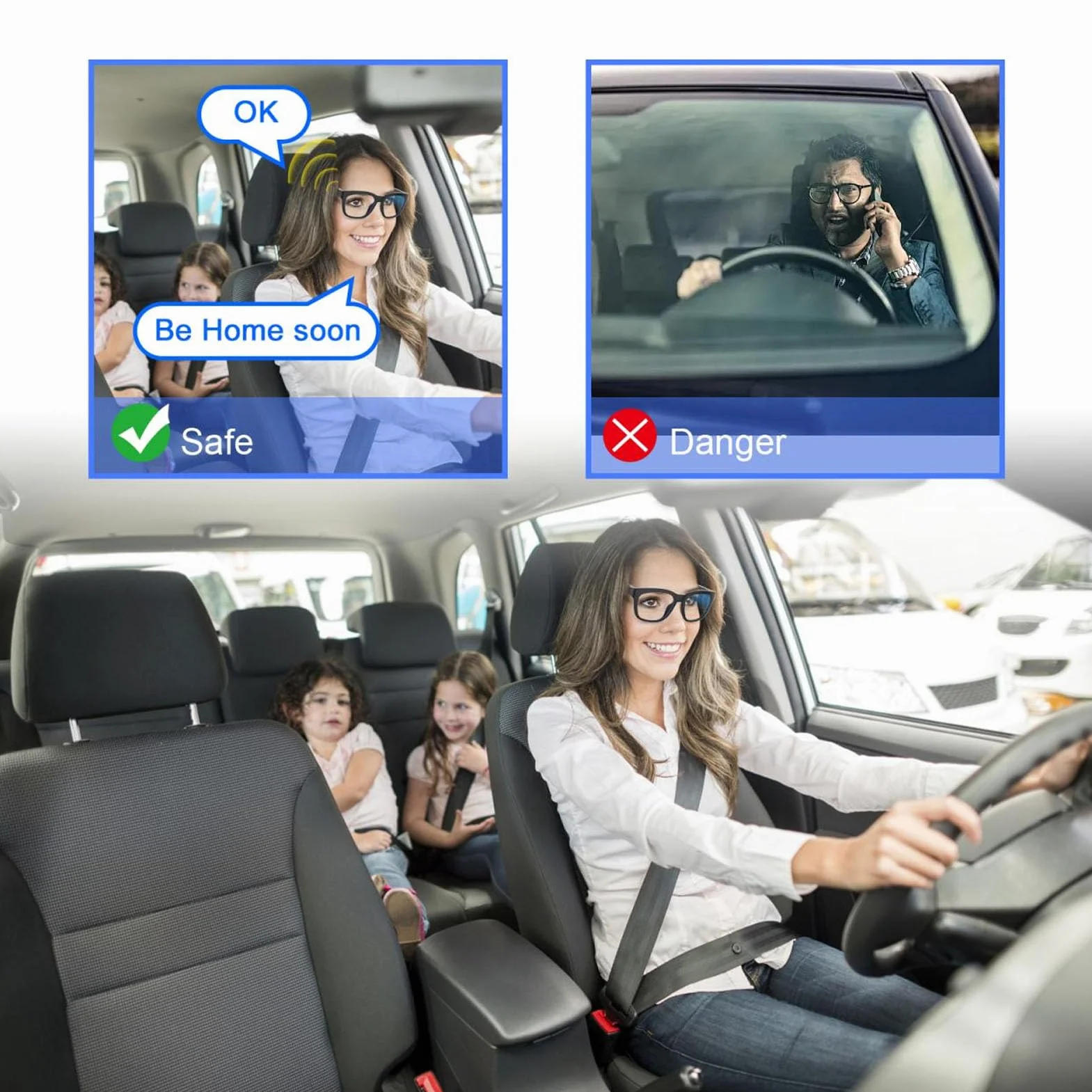 Inteligentne Okulary Bluetooth 5.0 z Filtrem Niebieskiego światła, Inteligentne Okulary Audio dla Kobiet i Mężczyzn, Wbudowany Mikrofon i Głośnik, Polaryzacyjne Soczewki