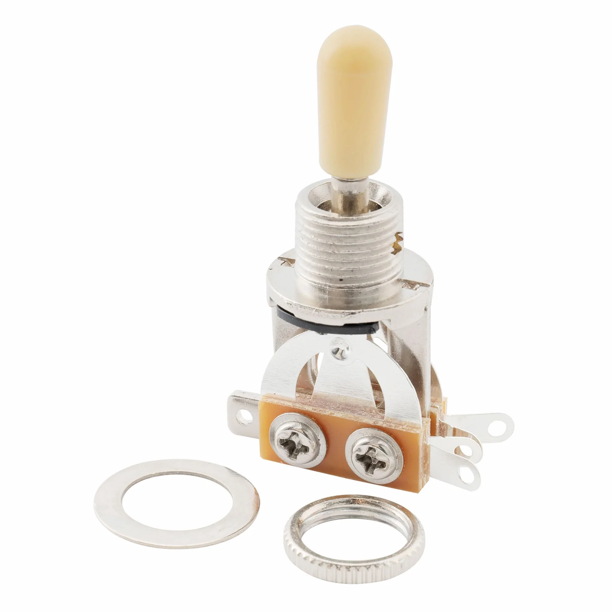 Musiclily Metryczna Przełącznik Gitaryowy 3-pozycyjny Toggle Switch do Gitary Elektrycznej Typu Epiphone Les Paul, Chrom z Kremową Główką