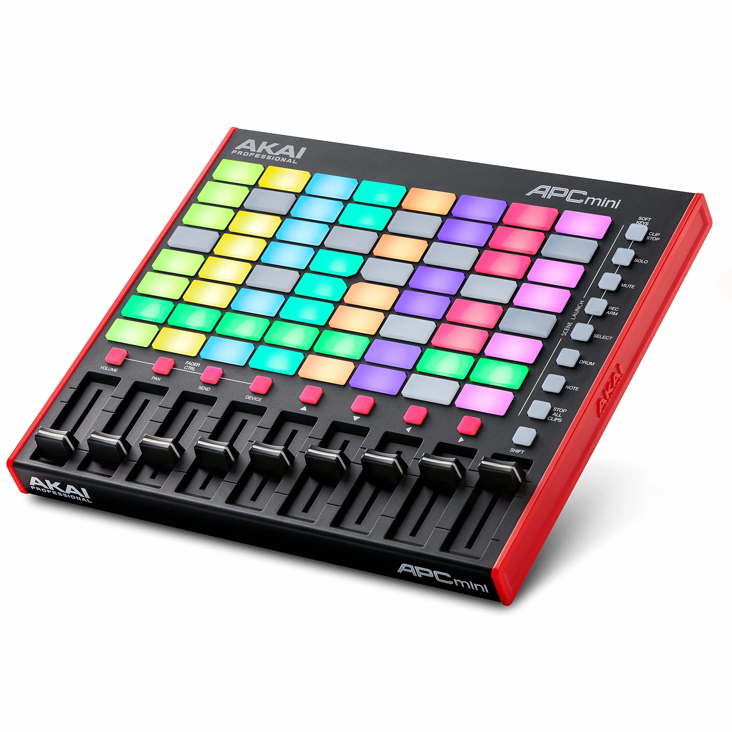 Akai Professional APC Mini MK2 - Kontroler USB MIDI z 64 Padami RGB do Odpalania Klipów w Ableton Live Lite z Trybem Drum/Note Mode i Mikserem MIDI