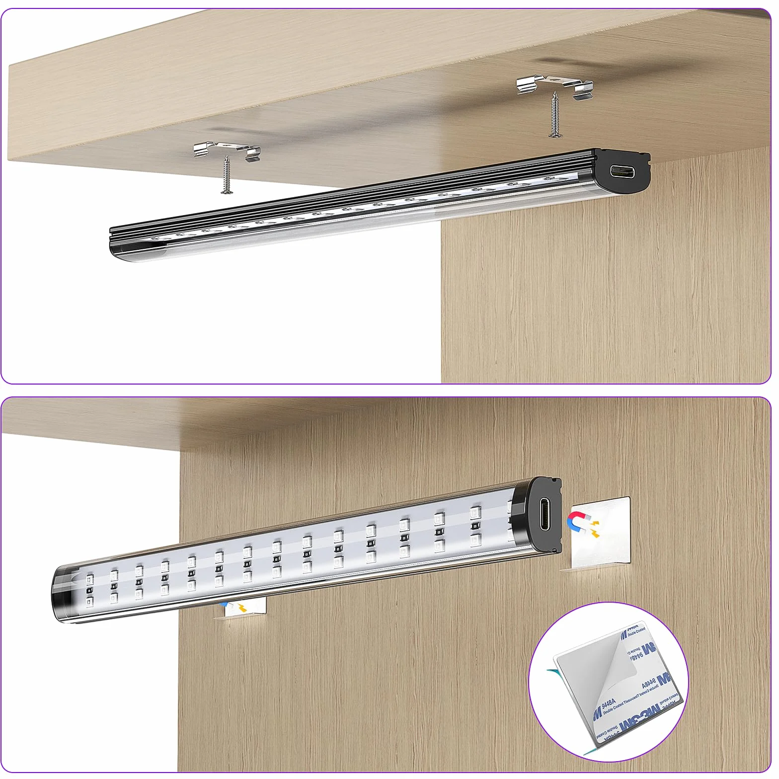 Onforu 10 W czarna rura świetlna, USB 28 cm czarna lampa świetlna, 385-400 nm światło UV, czarne światło LED Bar do klubu nocnego, klubu, imprezy glow, akcesoria imprezowe, dekoracje na Halloween, 4