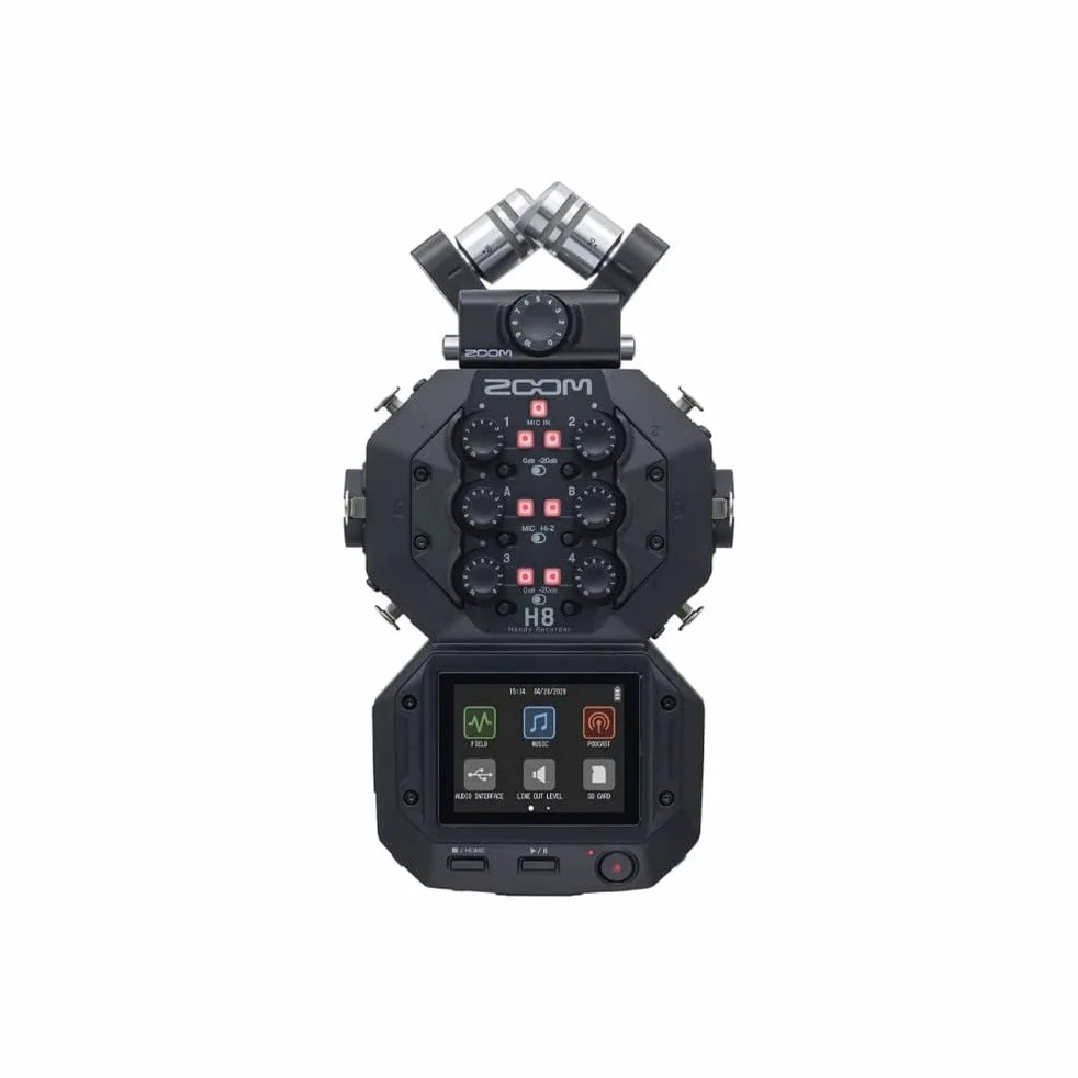 ZOOM H8 Rejestrator Ręczny – 12-ścieżkowy rejestrator audio z ekranem dotykowym, wymiennymi kapsułami mikrofonowymi i interfejsem USB – Do muzyki, podcastów, nagrań terenowych – Czarny