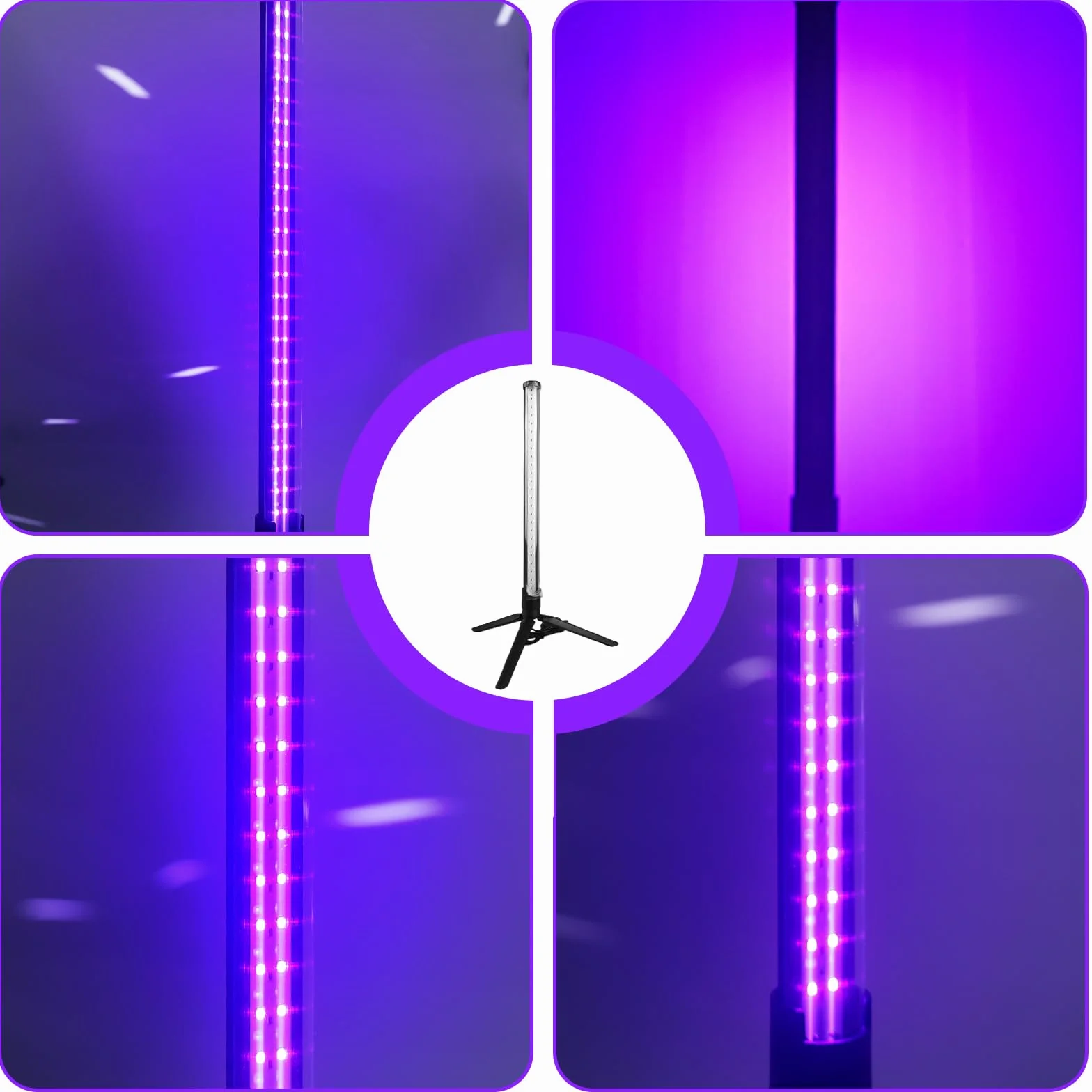Lampa z czarnym światłem, 10 W, 395-405 nm, wysokość 42 cm, z włącznikiem/wyłącznikiem, światło UV, statyw podłogowy, lampa stojąca na dyskotekę, imprezę, akcesoria imprezowe, dekoracja Halloween