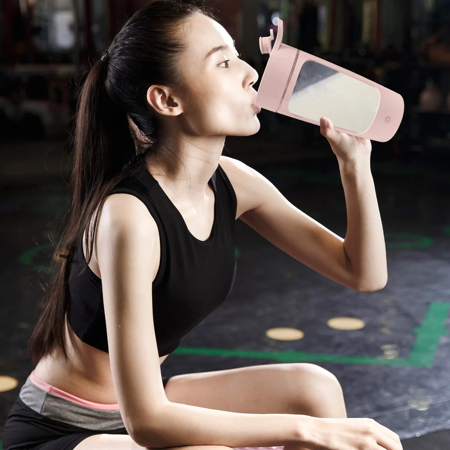 Elektryczny shaker proteinowy, 650 ml, do wielokrotnego ładowania przez USB, trytan, elektryczny shaker do białek, nie zawiera BPA (różowy)