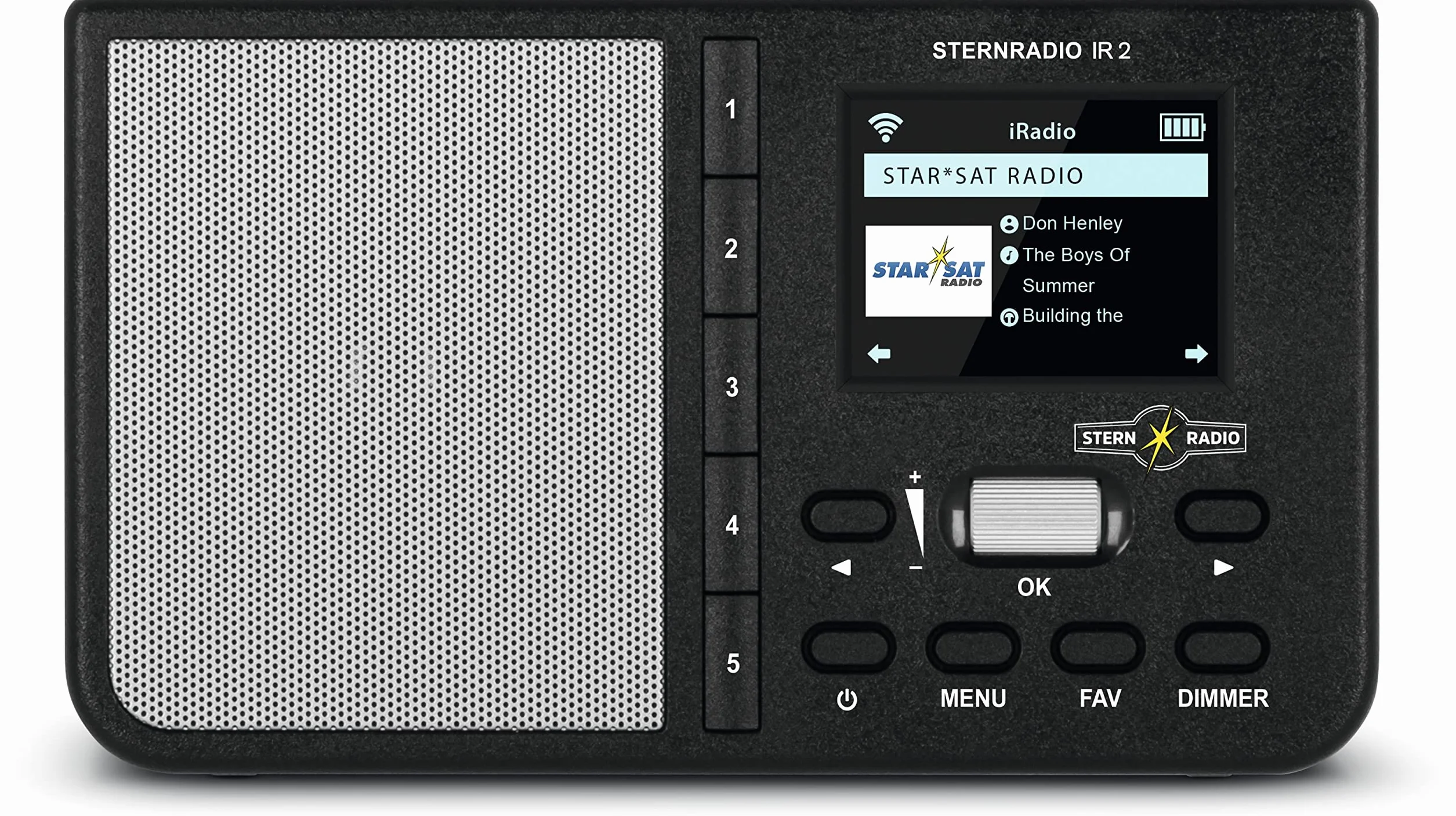 TechniSat Radio gwiazdkowe IR 2 – kompaktowe radio internetowe (WLAN, wymienny akumulator, kolorowy wyświetlacz, zmienne przyciski bezpośredniego wyboru, nadajnik radia do spania, budzik, timer snu