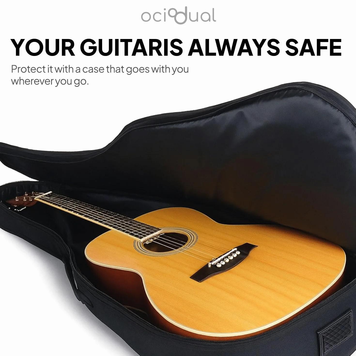 OcioDual Torba na gitarę Gig Bag Guitar Case do akustyki klasycznej gitary westernowej czarna, czarny