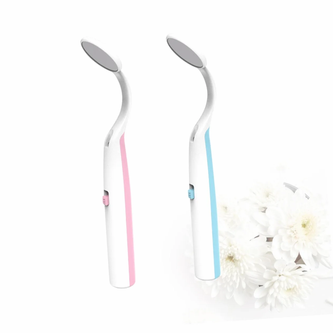 2 szt Lusterko Dentystyczne LED z Funkcją Przeciwmgielną Sztuk Kolorach Niebieskim i Różowym Praktyczne Narzędzie Do Kontroli i Inspekcji Zębów dla Stomatologów