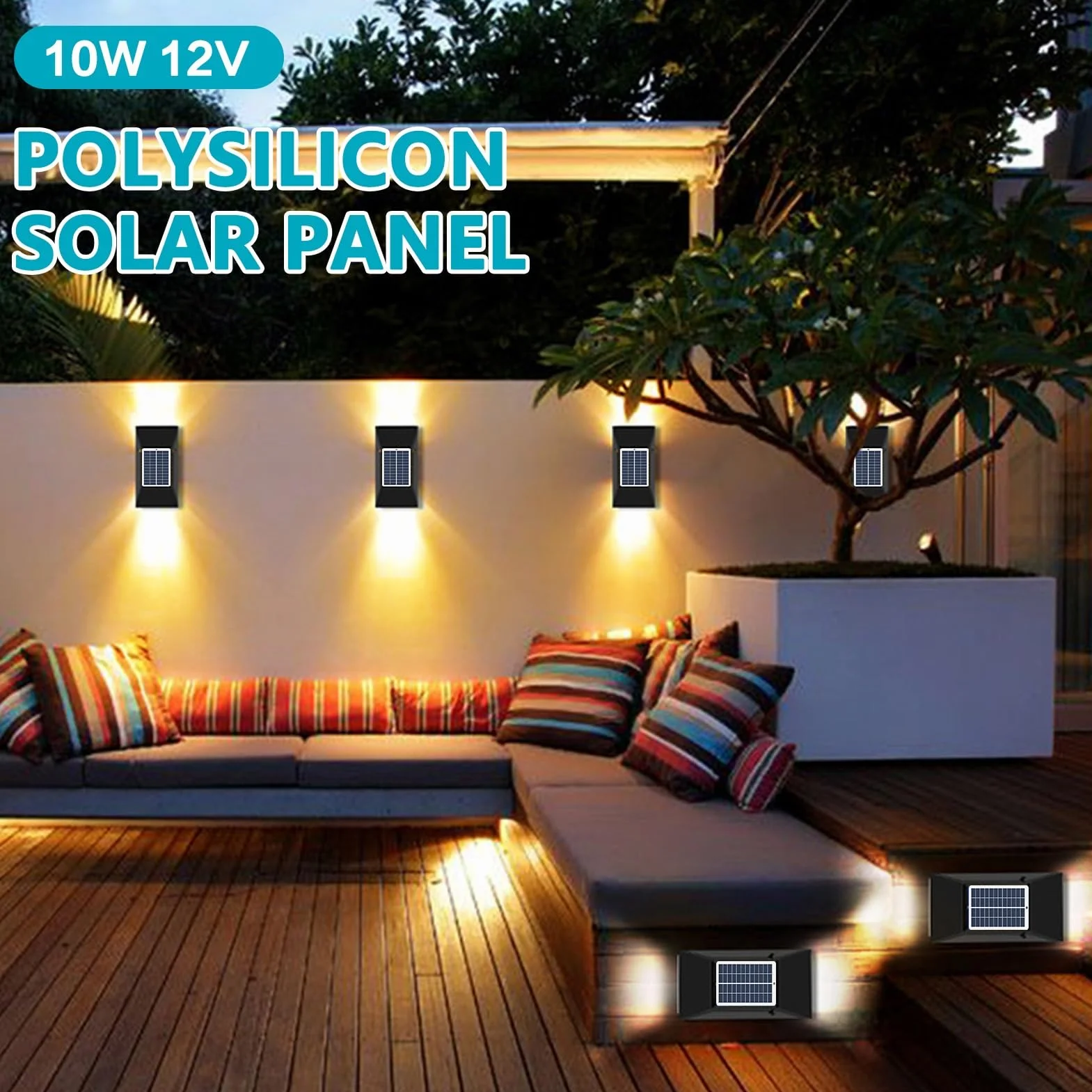 DEWIN Mini panel słoneczny, 5 W, przenośny polikrystaliczny panel słoneczny 12 V, ogniwa słoneczne, ładowarka do akumulatora DC 5,5 V, przyłącze do balkonu ogrodowego na zewnątrz, lampa solarna do