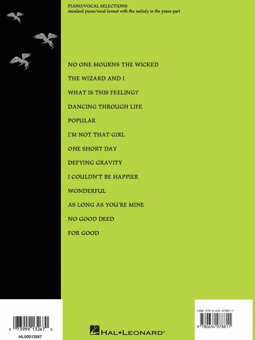 Wicked - a new musical - piano/vocal selections chant