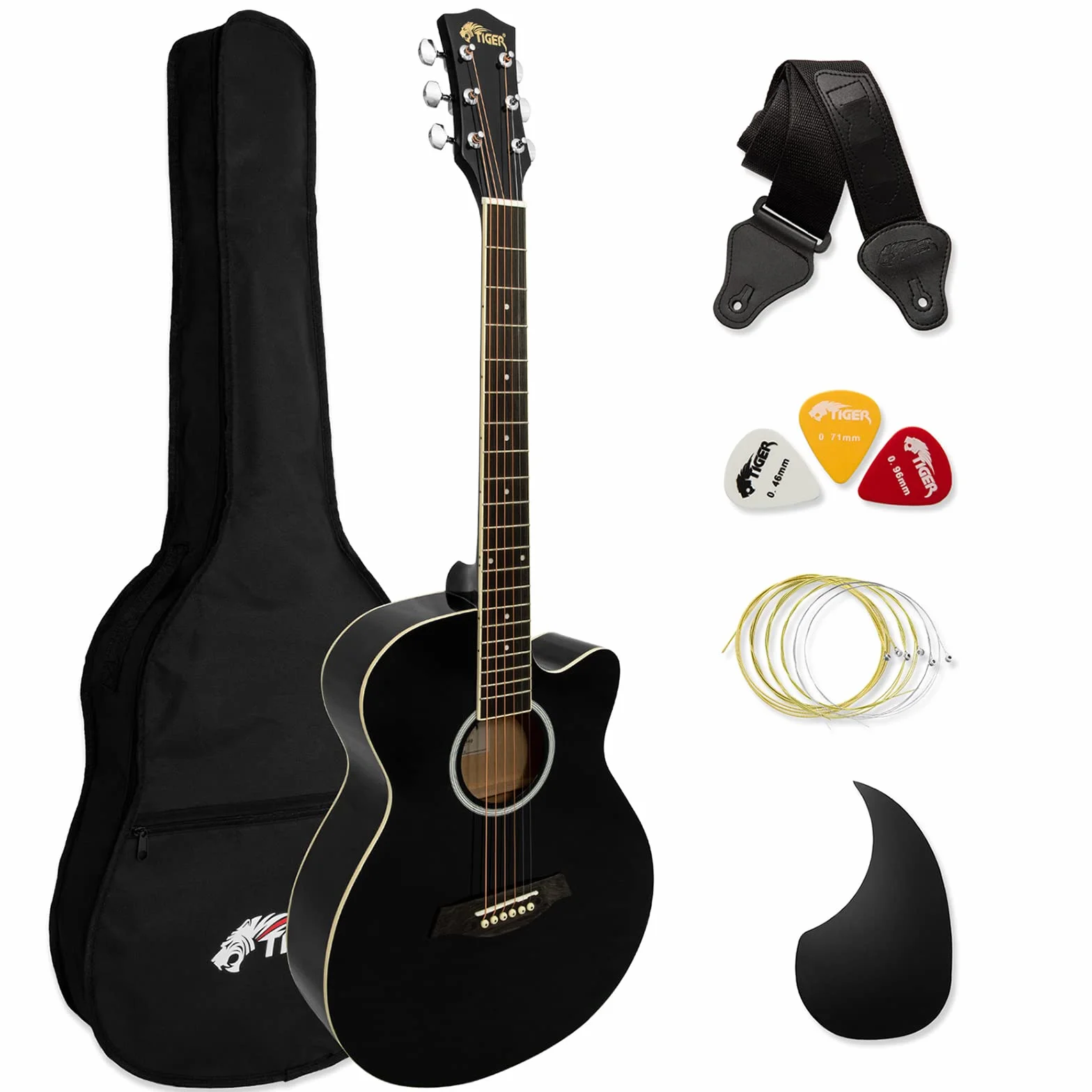 Tiger ACG3-BK Gitara Akustyczna, Czarny