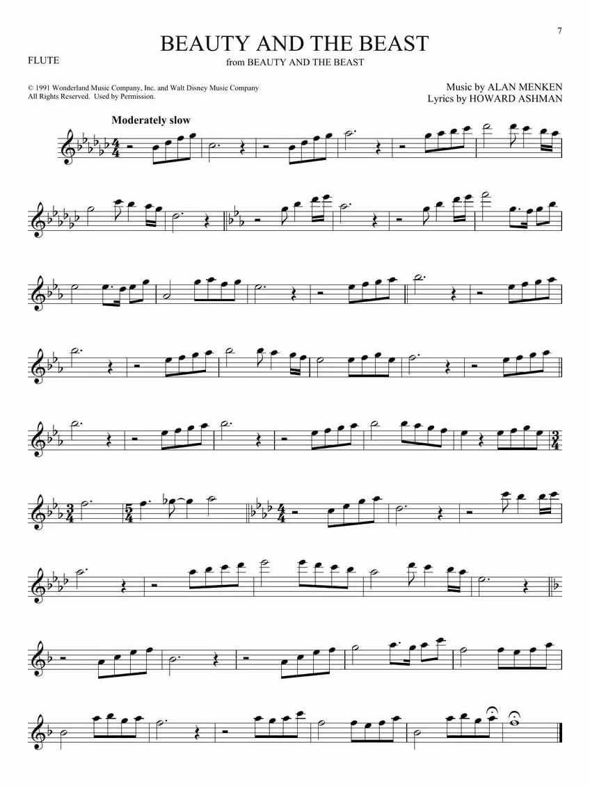 101 disney songs for flute