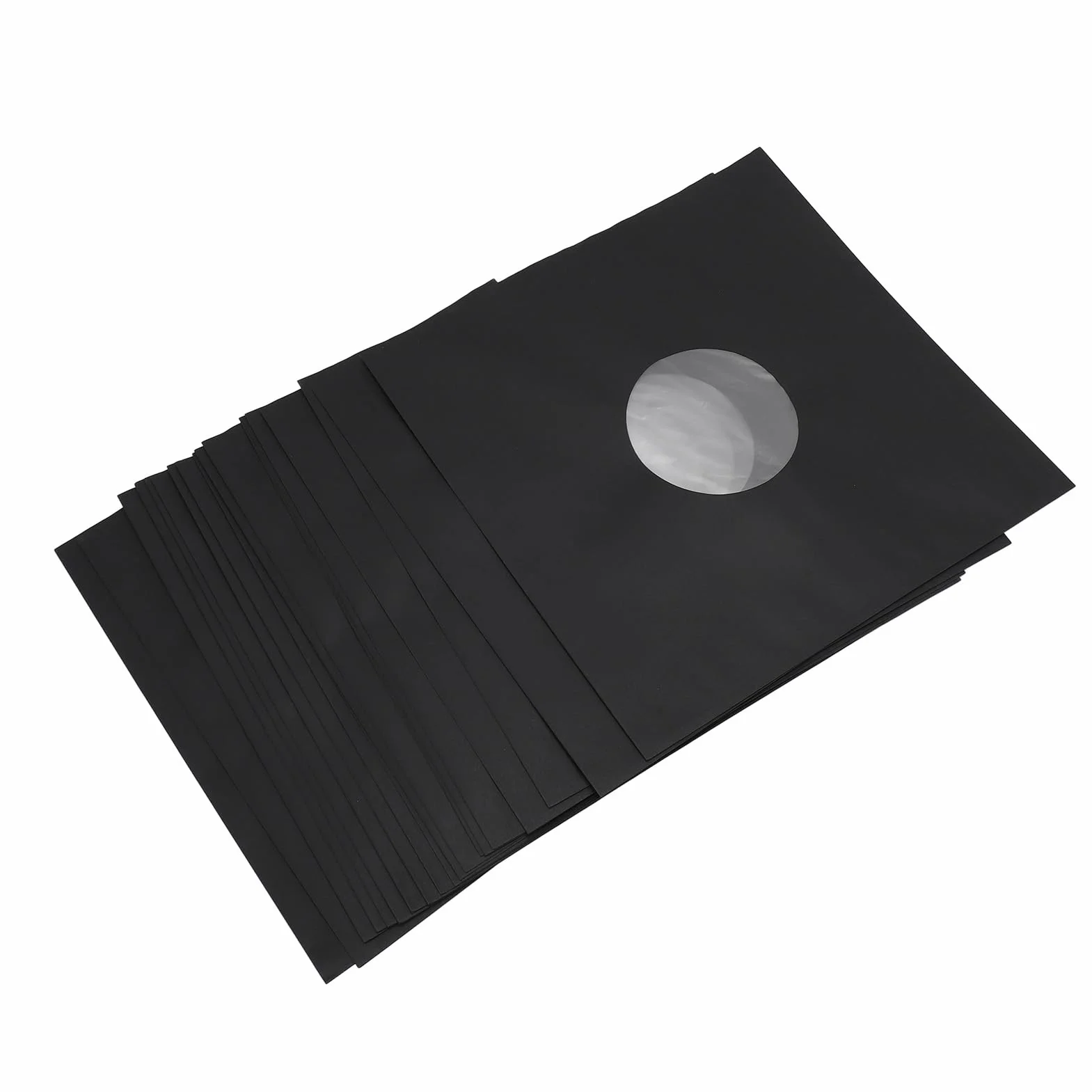 Wakects 20 szt. 12-calowych Kopert z Papieru Typu Kraft na Płyty Winylowe, Ochronne, Grube Brązowe Okładki, Wewnętrzne Koperty z Tektury LP, Wycięcie w Narożniku, Matowe, z Otworem na