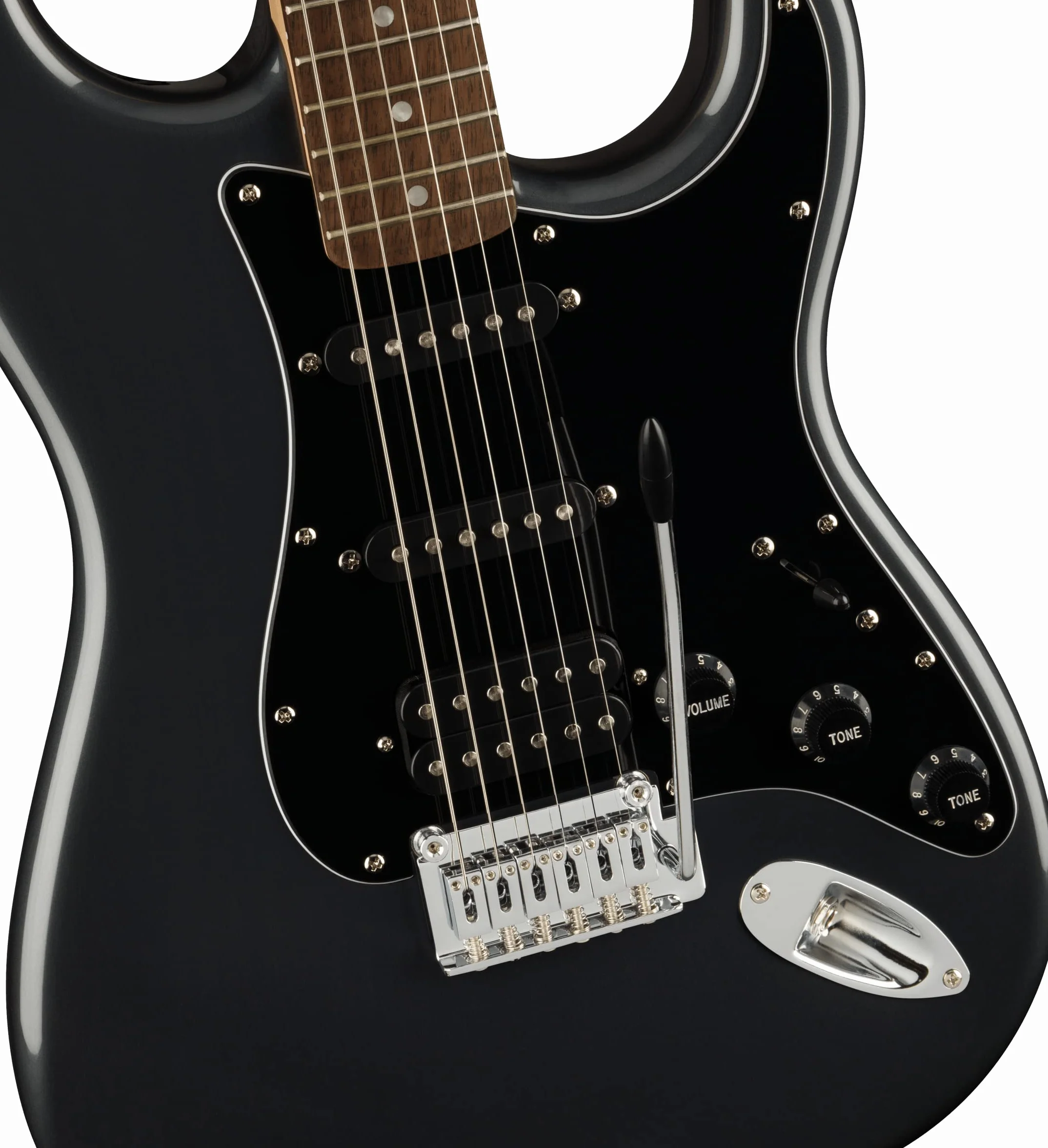 Squier by Fender Pack Affinity HSS, Charcoal Frost Metallic, ze wzmacniaczem, pakiet gitary elektrycznej, zawiera darmowe wirtualne kursy Fender Play
