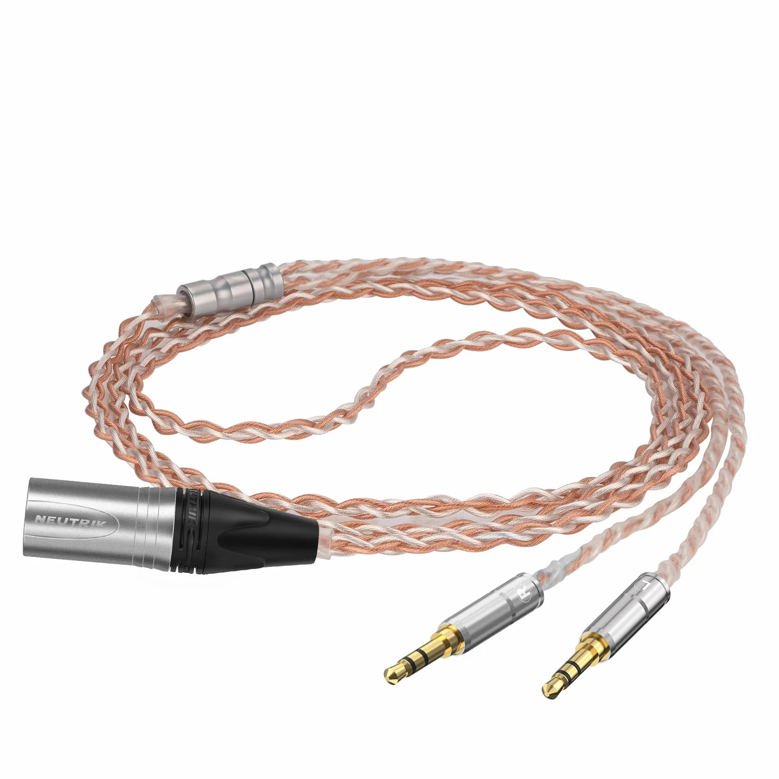 GEEKRIA Apollo 3,5 mm posrebrzany podwójny kabel audio XLR, kompatybilny ze słuchawkami HIFIMAN SUSVARA SUNDARA HE1000se, Denon AH-D9200 AH-D7200 AH-D5200 AH-D600 (5 stóp/1,5 m)
