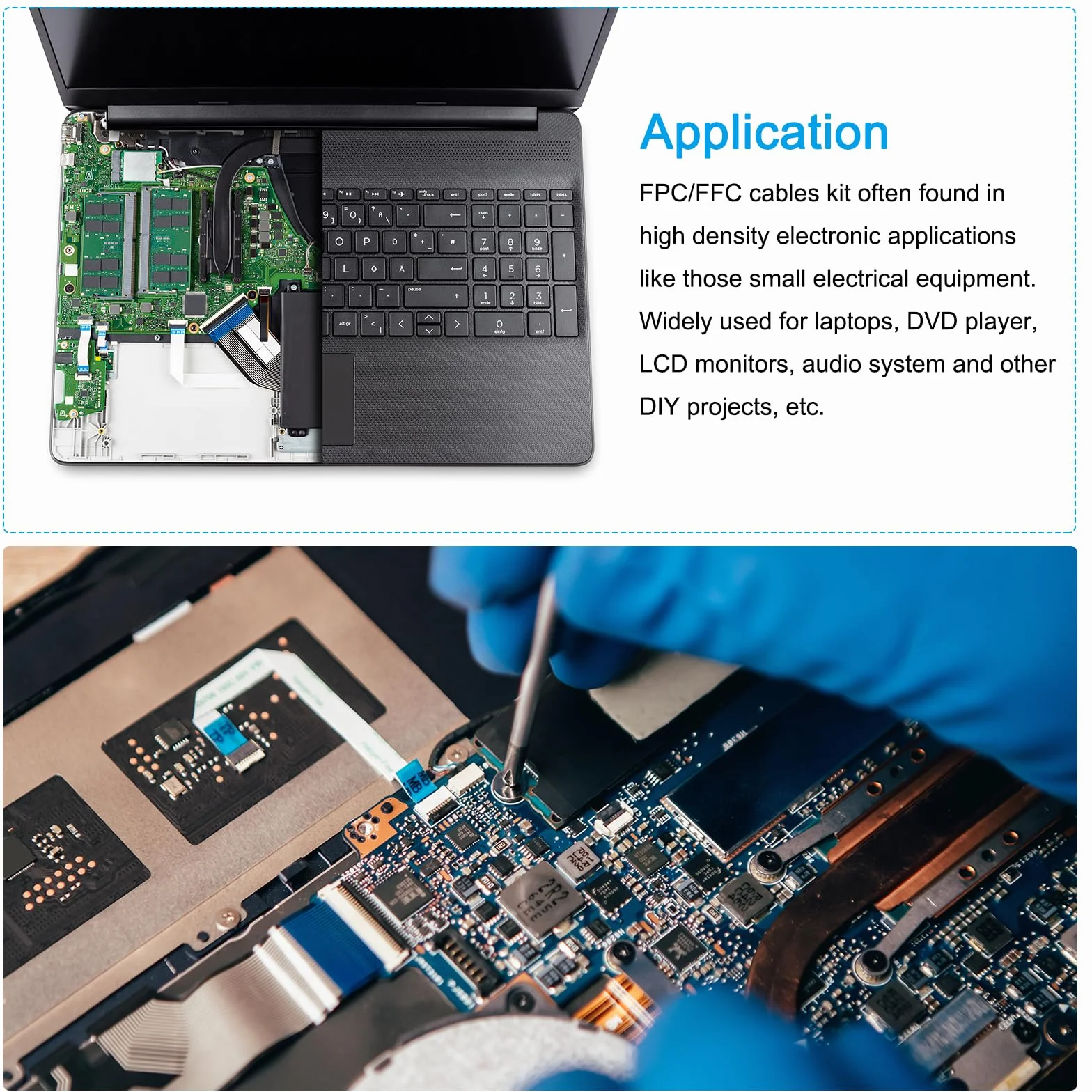 sourcing map Opakowanie 10 szt. FFC FPC kabel 6 pin 0,5 mm 100 mm (typ A) do drukarki LCD 3D aparat DVD