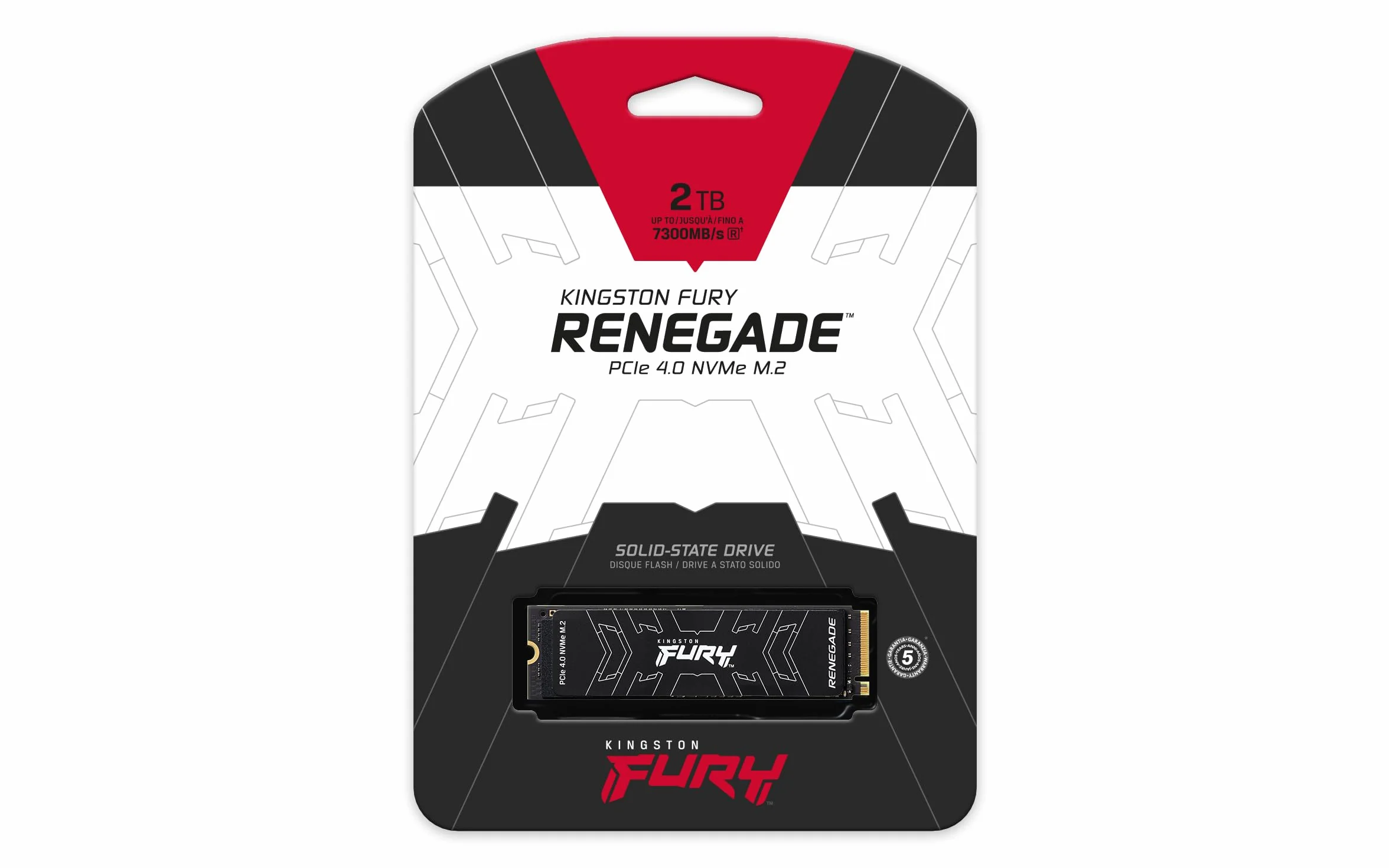Kingston FURY Renegade PCIe 4.0 NVMe M.2 SSD dla graczy, entuzjastów i zaawansowanych użytkowników - SFYRD/2000G, Czarny