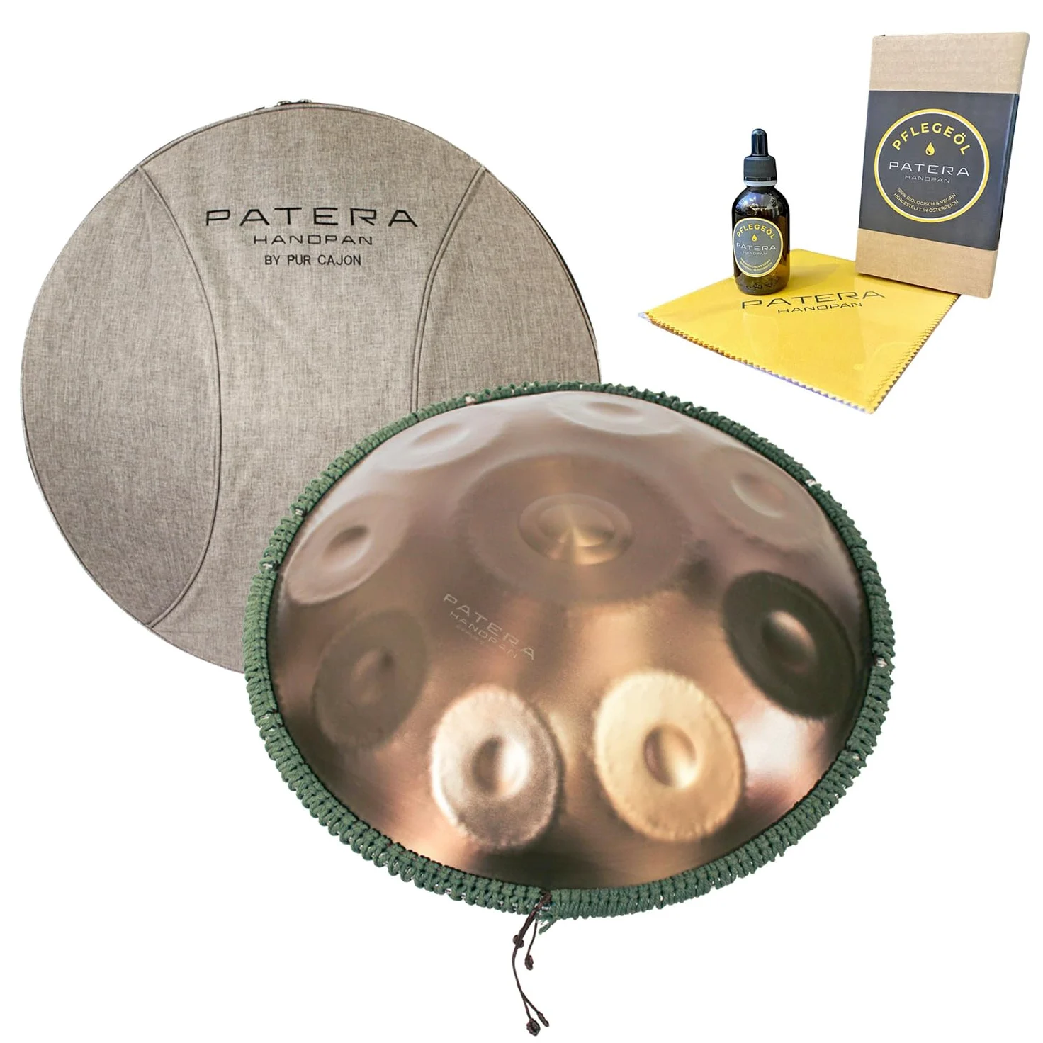 Patera Handpan HPDM-5 Amara-D stal szlachetna z torbą + olej do pielęgnacji